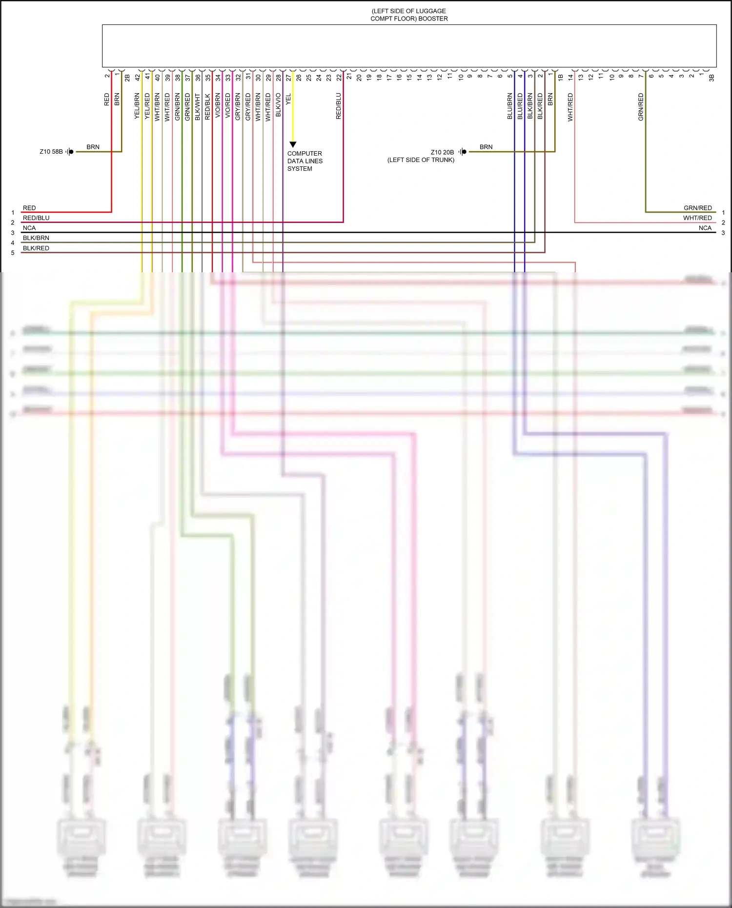 Wiring diagram computer data lines system for BMW 5 series G30/G31 facelift (2020-2024) (34 of 136)