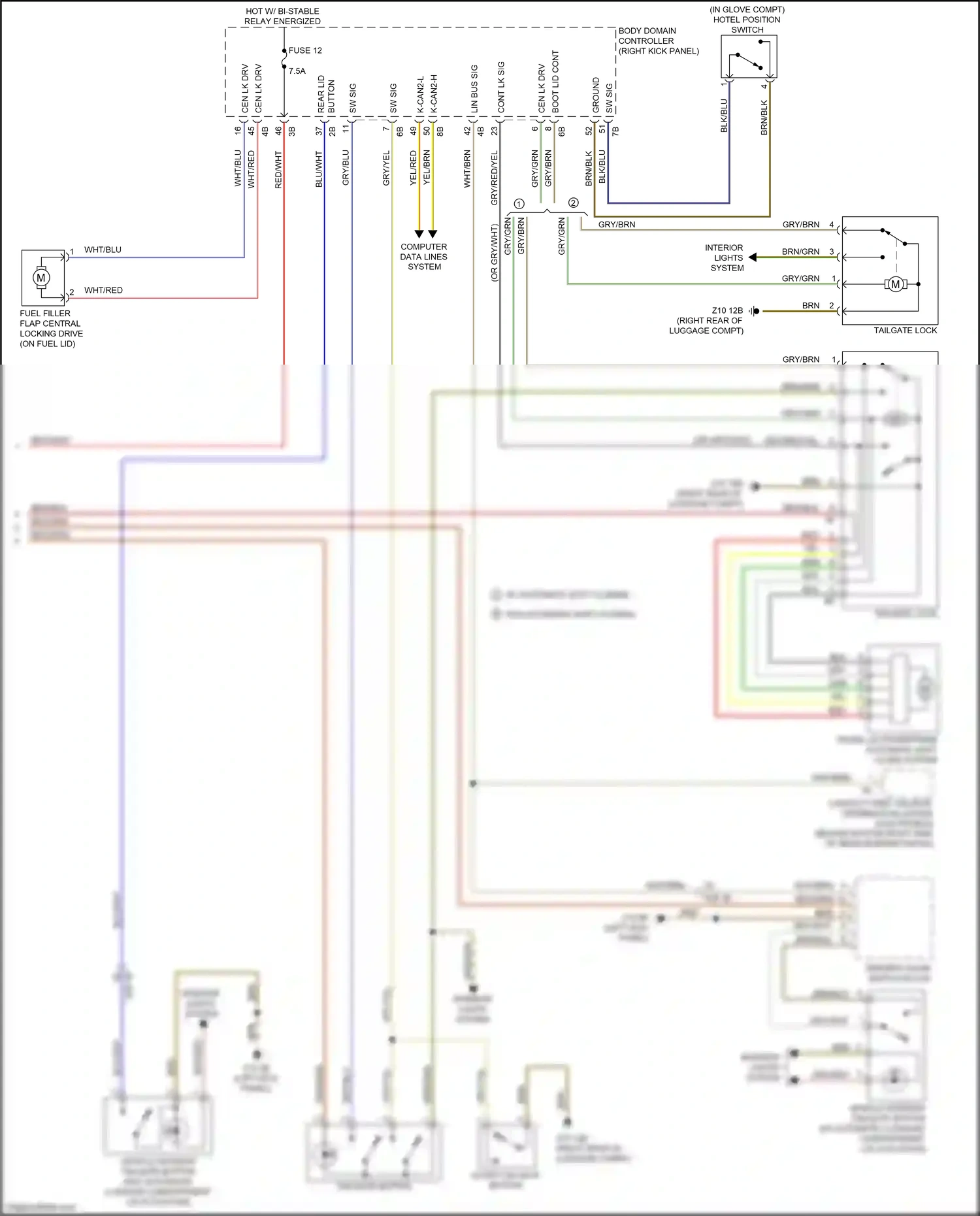 BMW 5 series G30/G31 facelift (2020-2024) computer data lines system wiring diagram  (30 of 136)