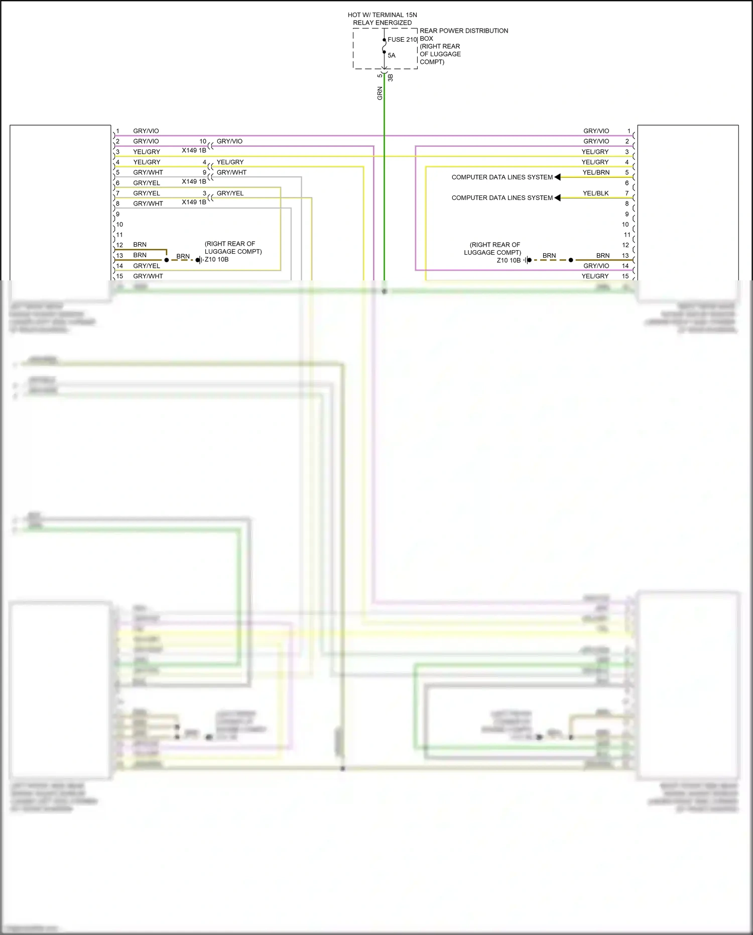 Wiring diagram computer data lines system for BMW 5 series G30/G31 facelift (2020-2024) (51 of 136)