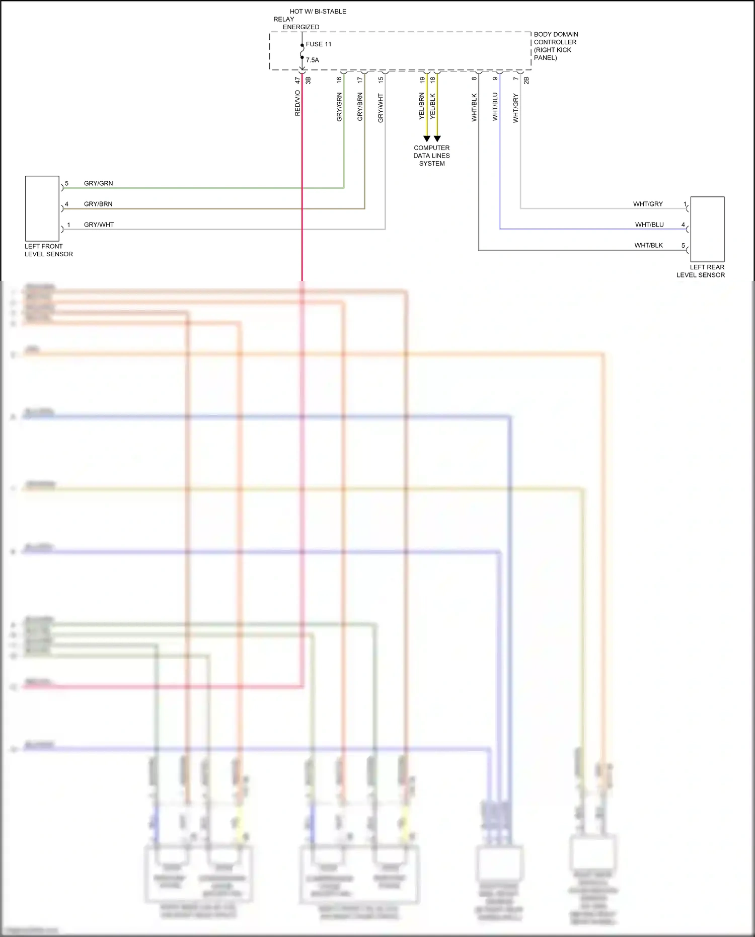 Wiring diagram left front level sensor for BMW 5 series G30/G31 facelift (2020-2024) (1 of 1)