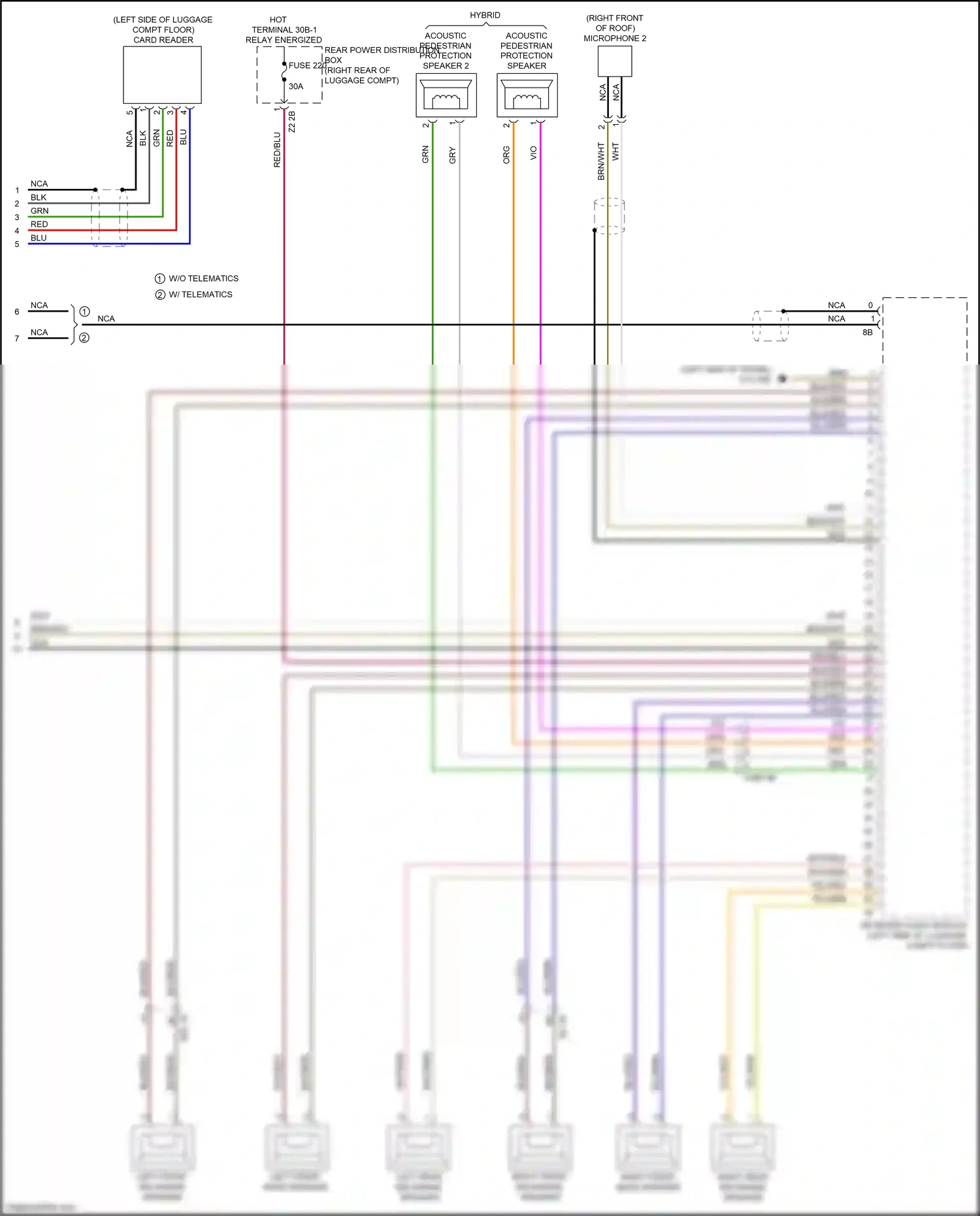 Wiring diagram left front mid-range speaker for BMW 5 series G30/G31 facelift (2020-2024) (3 of 16)