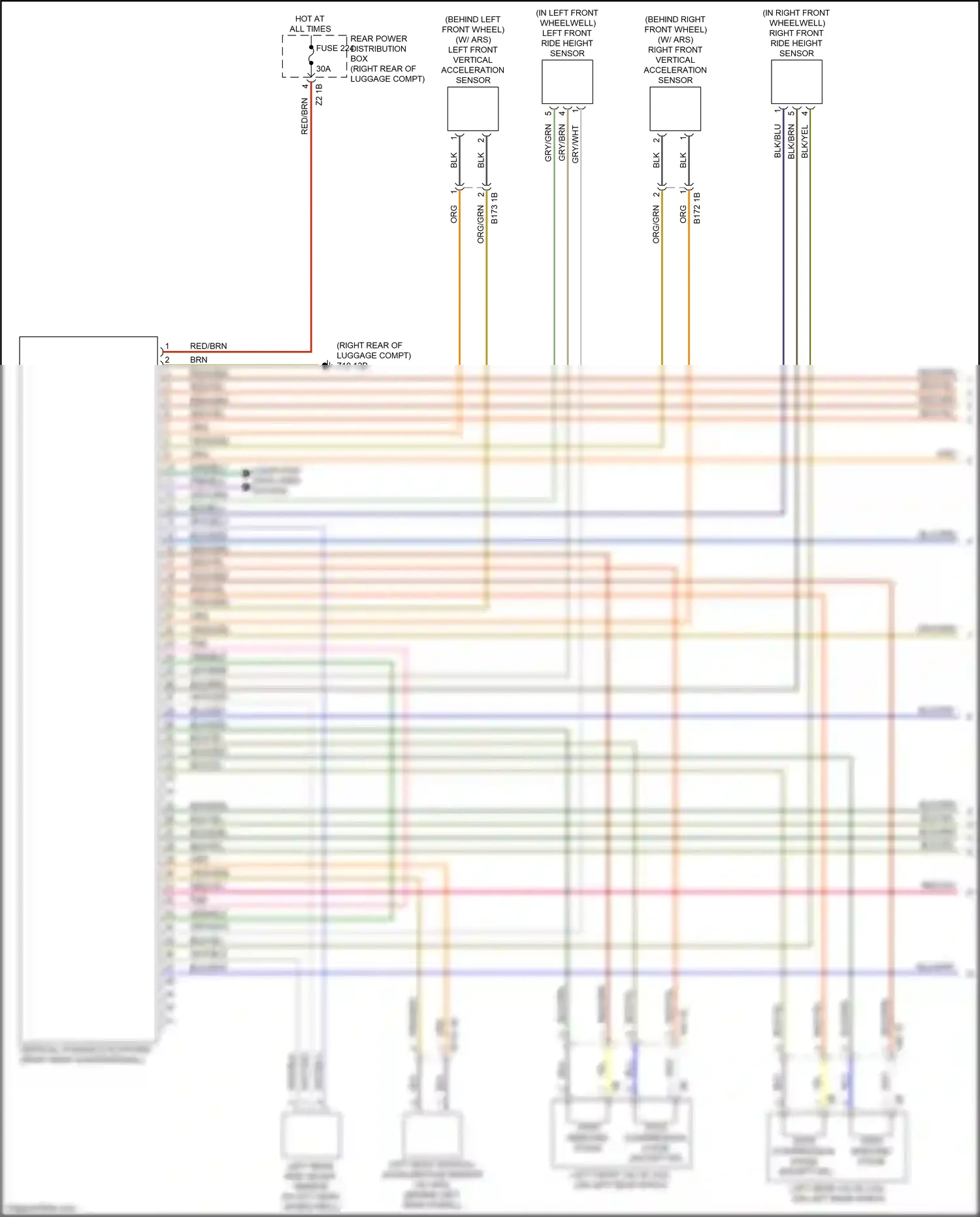 Wiring diagram right front vertical-acceleration sensor for BMW 5 series G30/G31 facelift (2020-2024) (1 of 1)