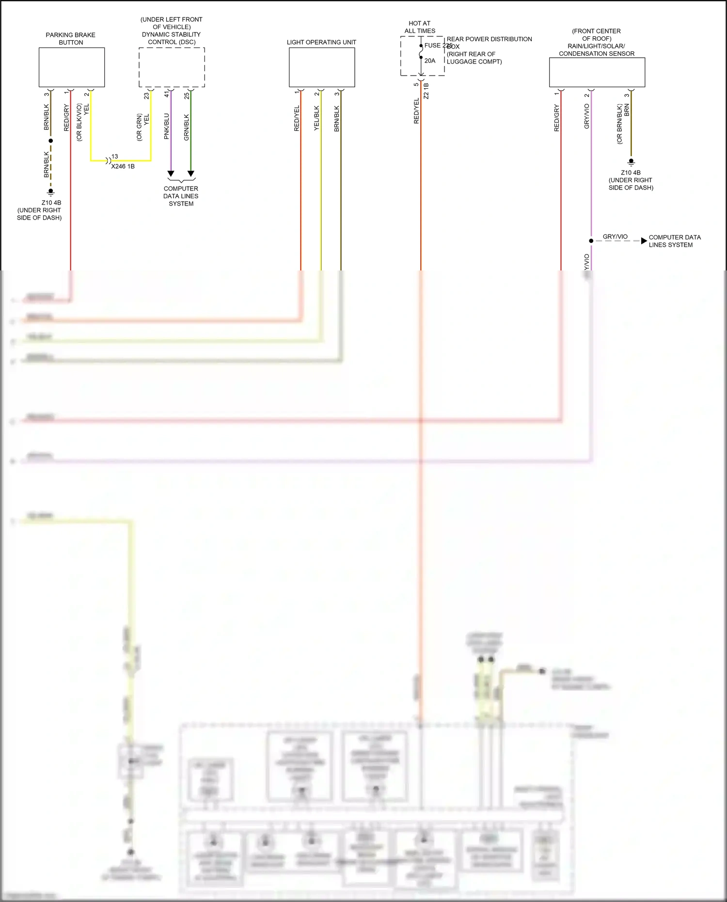 Wiring diagram right frontal light electronics for BMW 5 series G30/G31 facelift (2020-2024) (2 of 2)