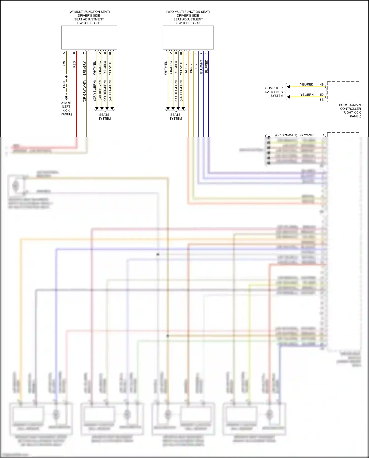 BMW 5 series G30/G31 facelift (2020-2024) w/o multi- function seat wiring diagram  (1 of 3)