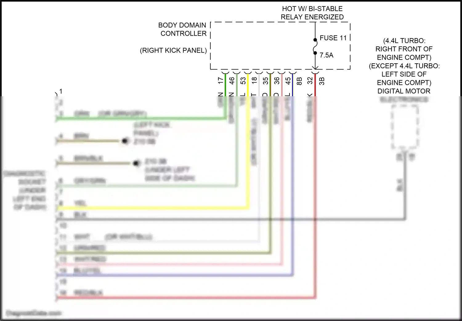 Wiring diagram body domain controller for BMW 5 series G30/G31 (2016-2020) (41 of 45)