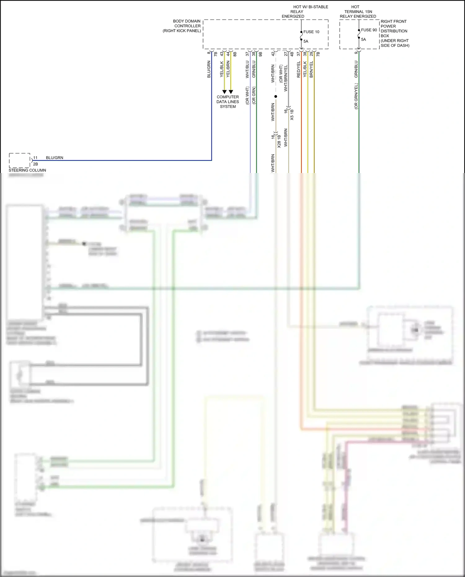 Wiring diagram camera-based driver assistance systems for BMW 5 series G30/G31 (2016-2020) (3 of 4)