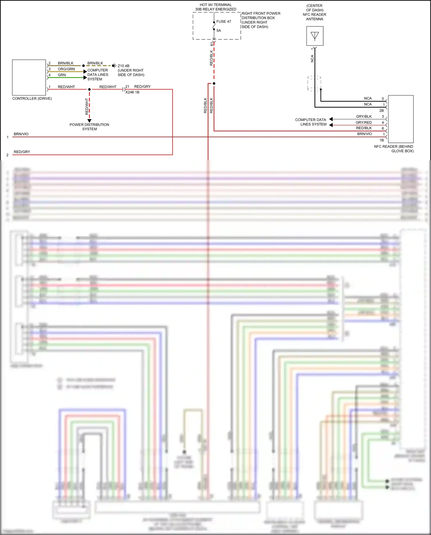 Wiring diagram computer data lines system for BMW 5 series G30/G31 (2016-2020) (40 of 108)