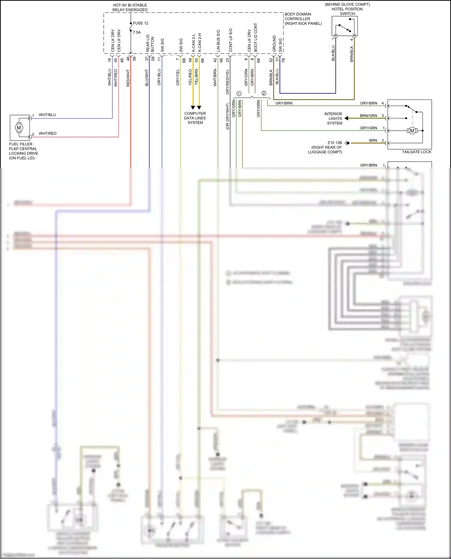 Wiring diagram computer data lines system for BMW 5 series G30/G31 (2016-2020) (97 of 108)