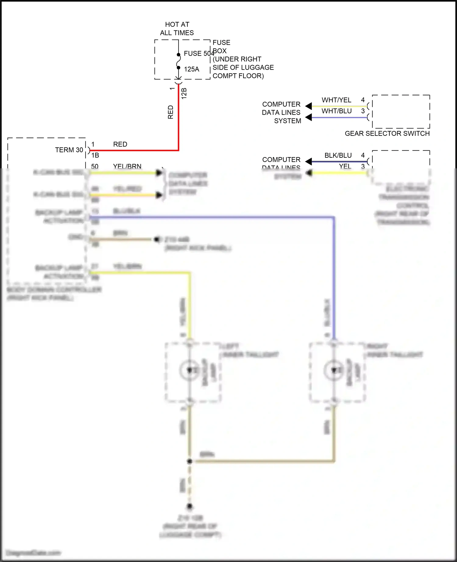 Wiring diagram computer data lines system for BMW 5 series G30/G31 (2016-2020) (1 of 108)