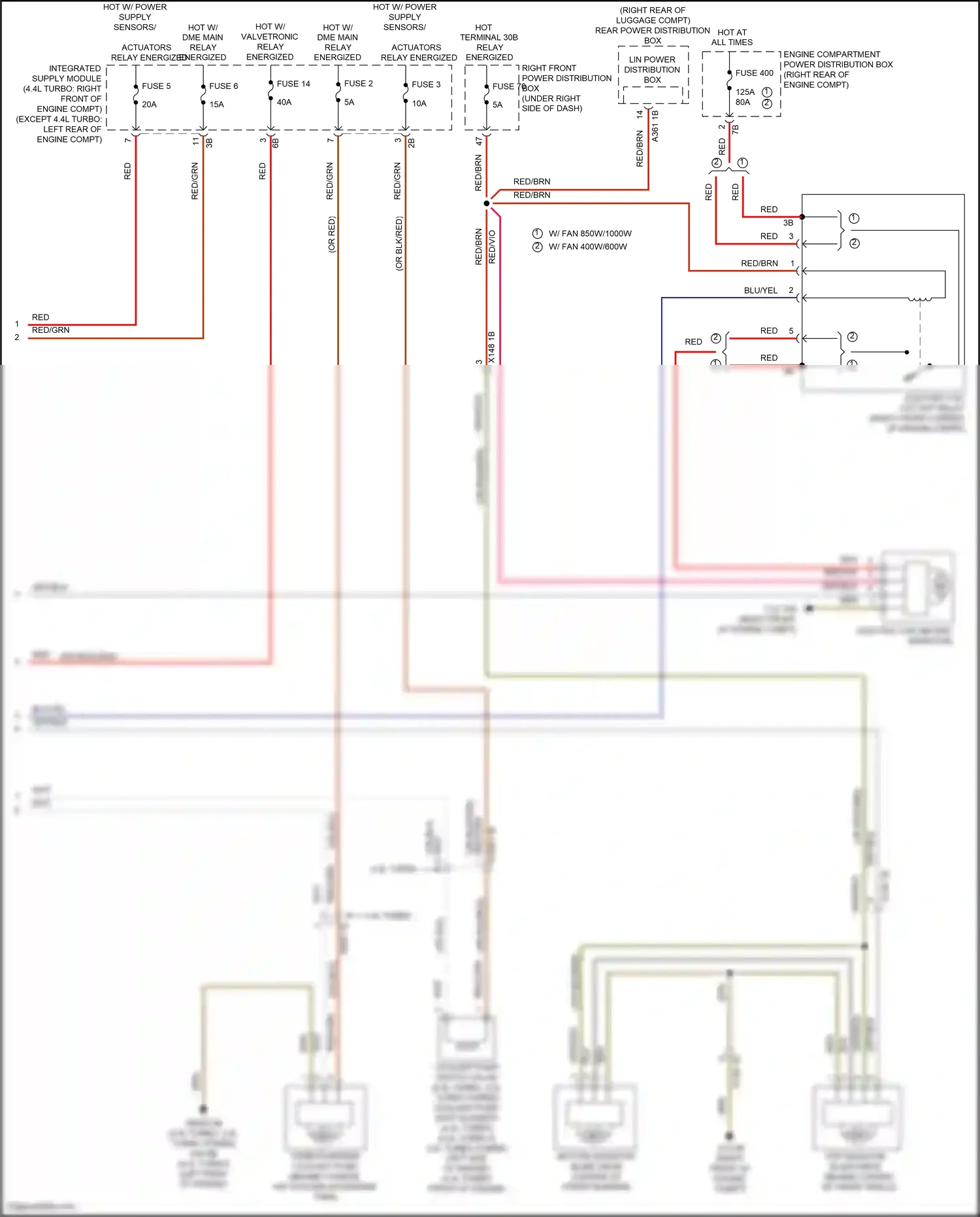 Wiring diagram coolant pump shift element for BMW 5 series G30/G31 (2016-2020) (3 of 3)