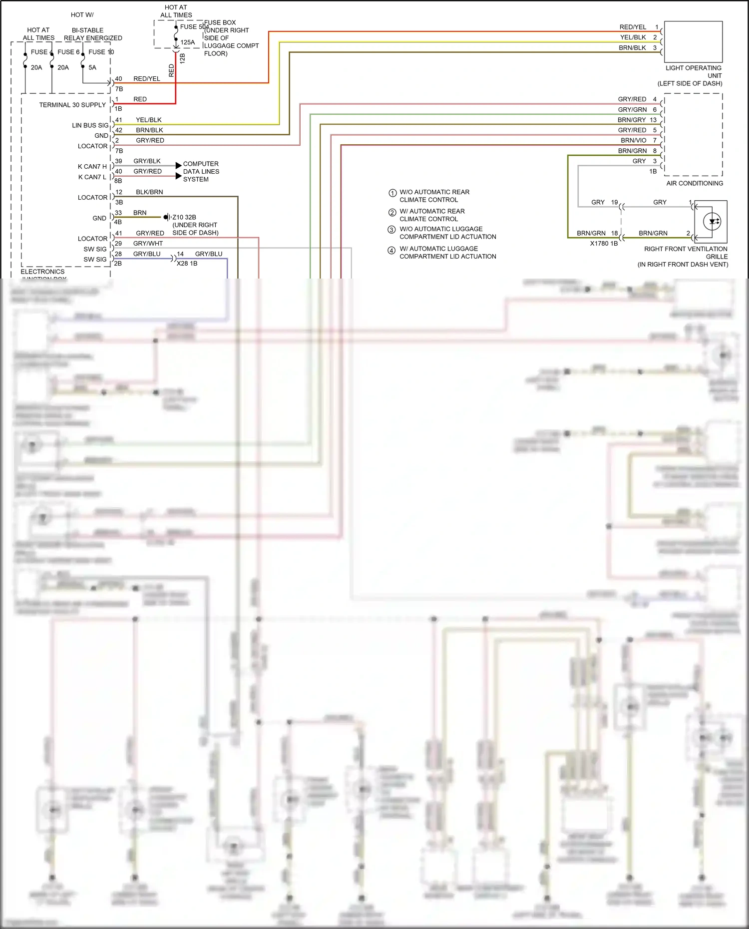 Wiring diagram electronics junction box for BMW 5 series G30/G31 (2016-2020) (3 of 5)