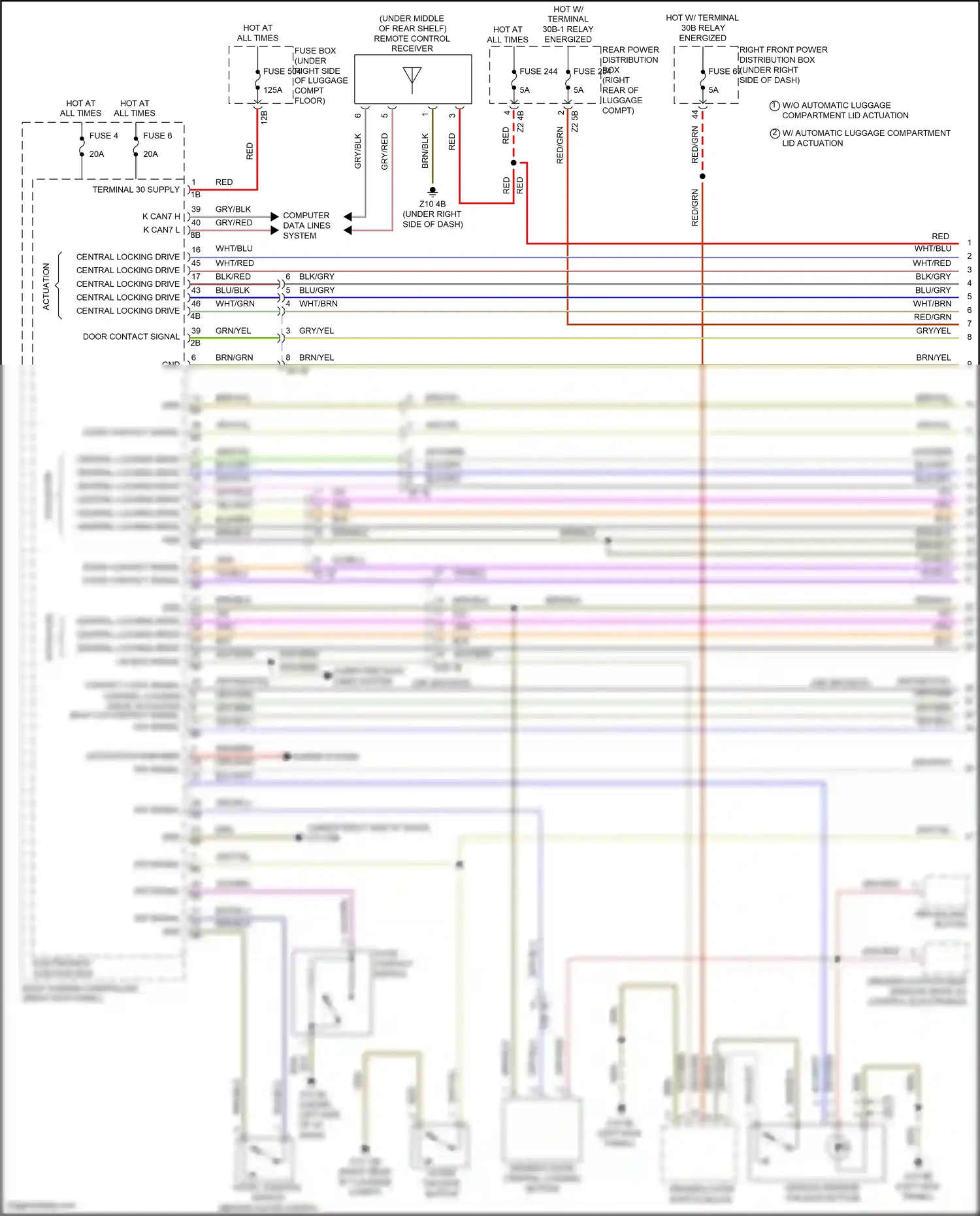 Wiring diagram electronics junction box for BMW 5 series G30/G31 (2016-2020) (1 of 5)