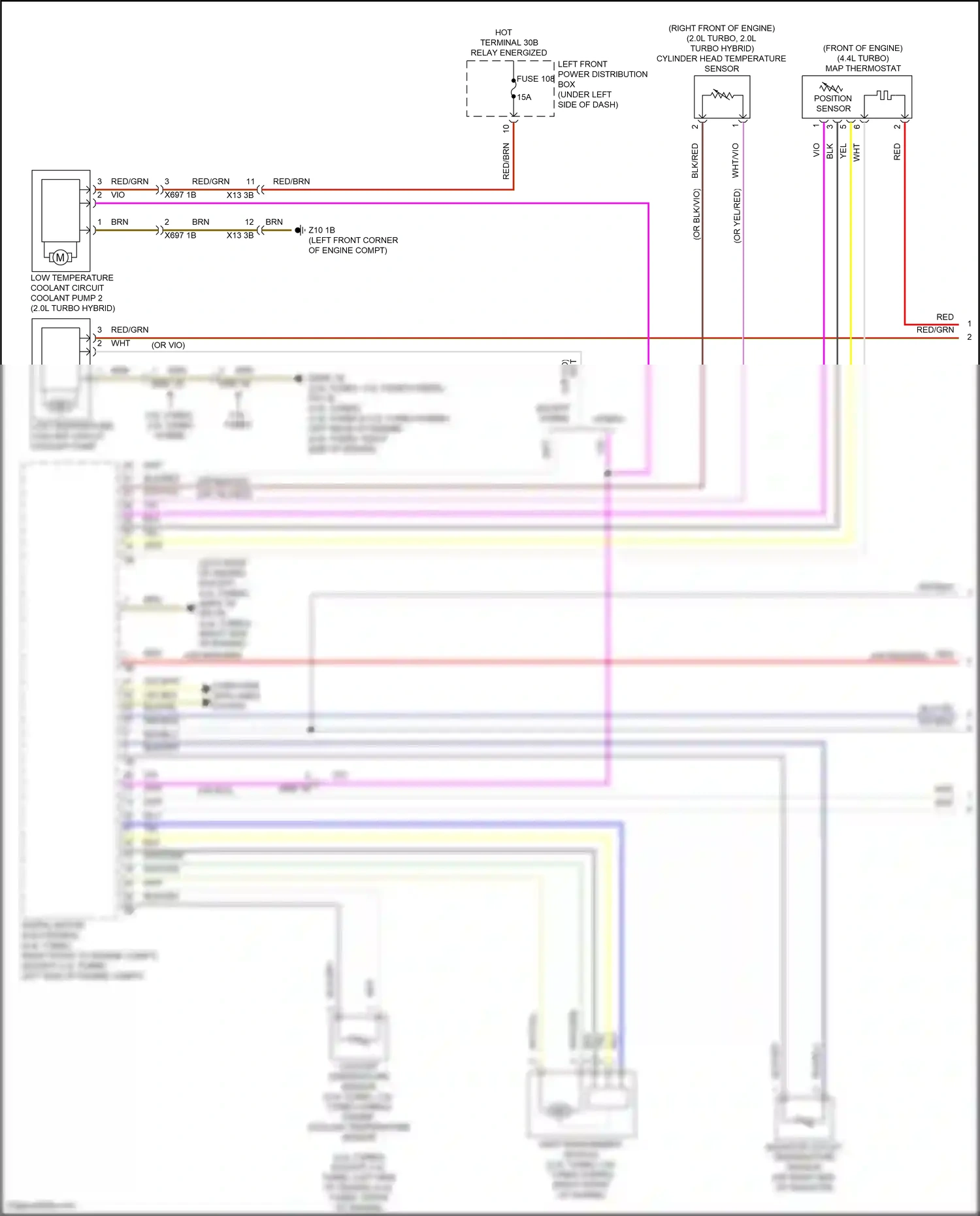 Wiring diagram engine coolant temperature sensor for BMW 5 series G30/G31 (2016-2020) (3 of 3)