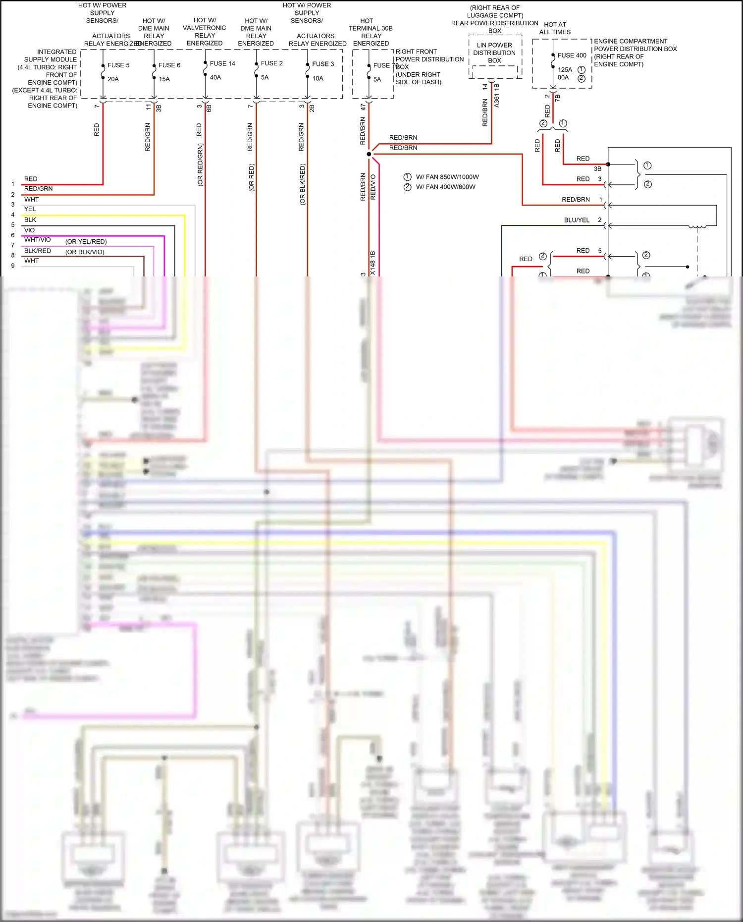Wiring diagram engine coolant temperature sensor for BMW 5 series G30/G31 (2016-2020) (1 of 3)