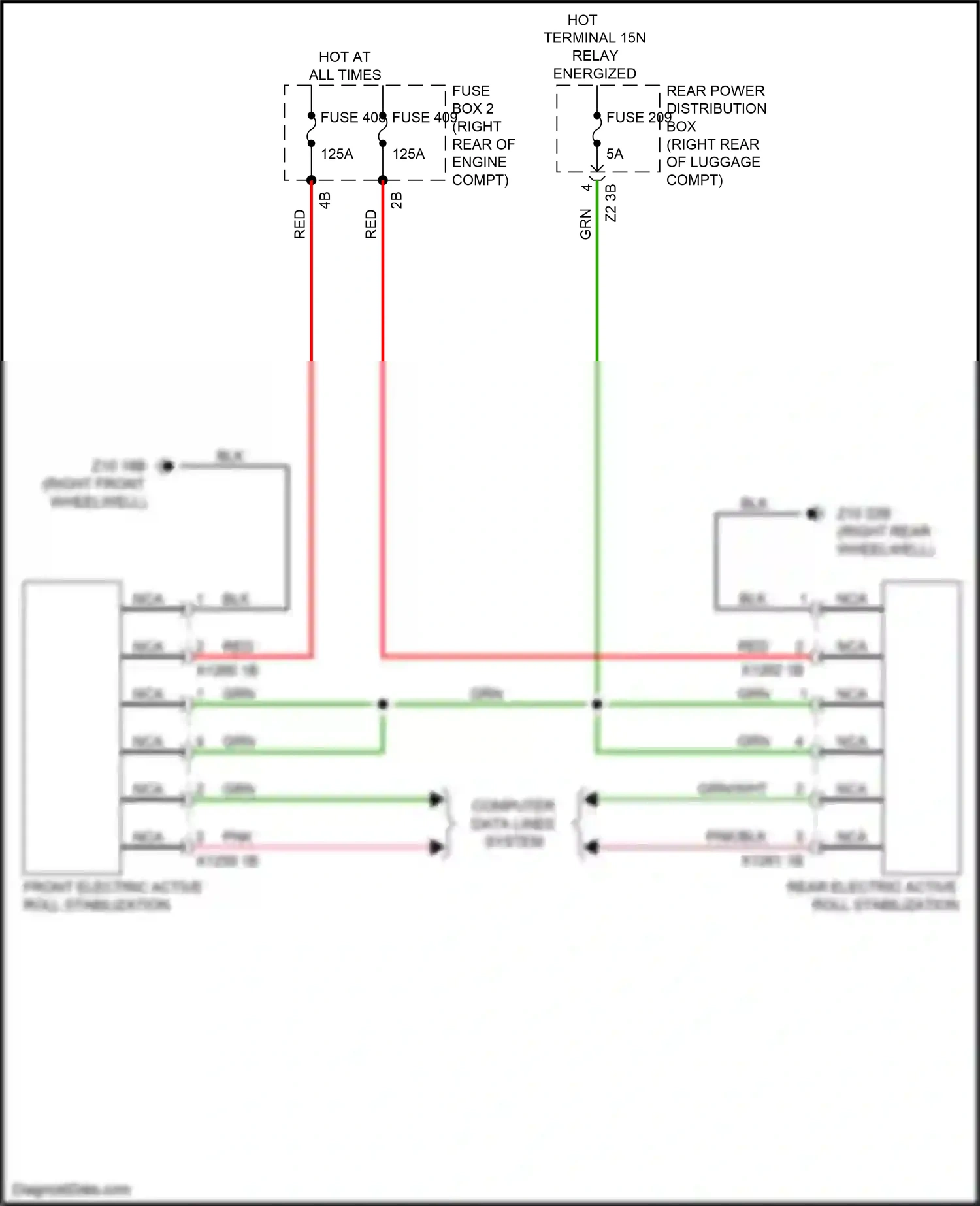 Wiring diagram front electric active roll stabilization for BMW 5 series G30/G31 (2016-2020) (1 of 5)