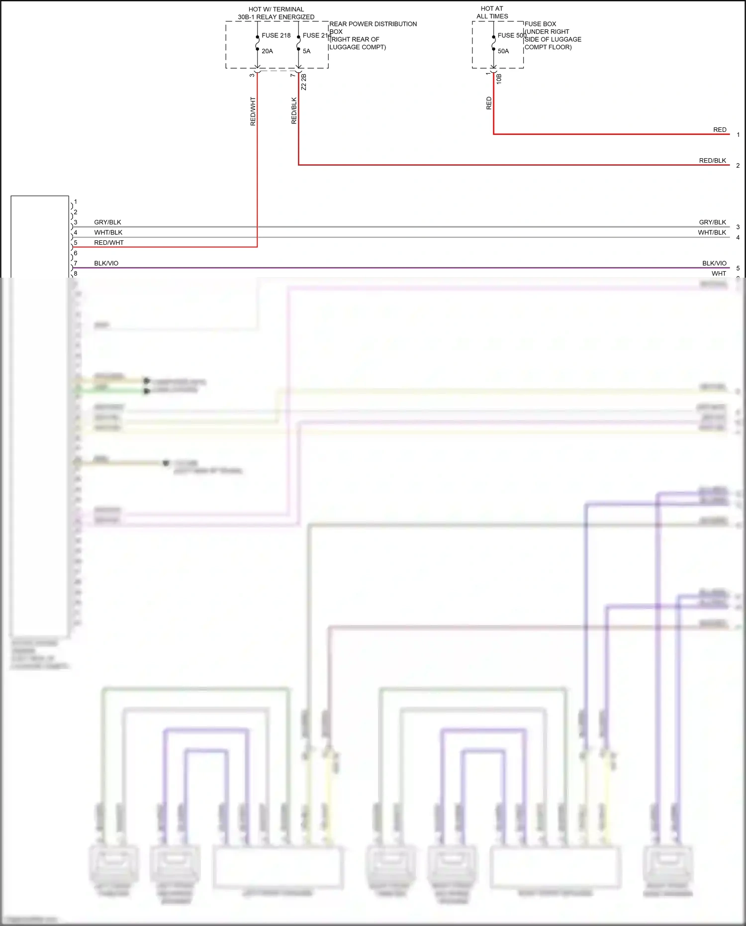 Wiring diagram left front mid-range speaker for BMW 5 series G30/G31 (2016-2020) (10 of 10)