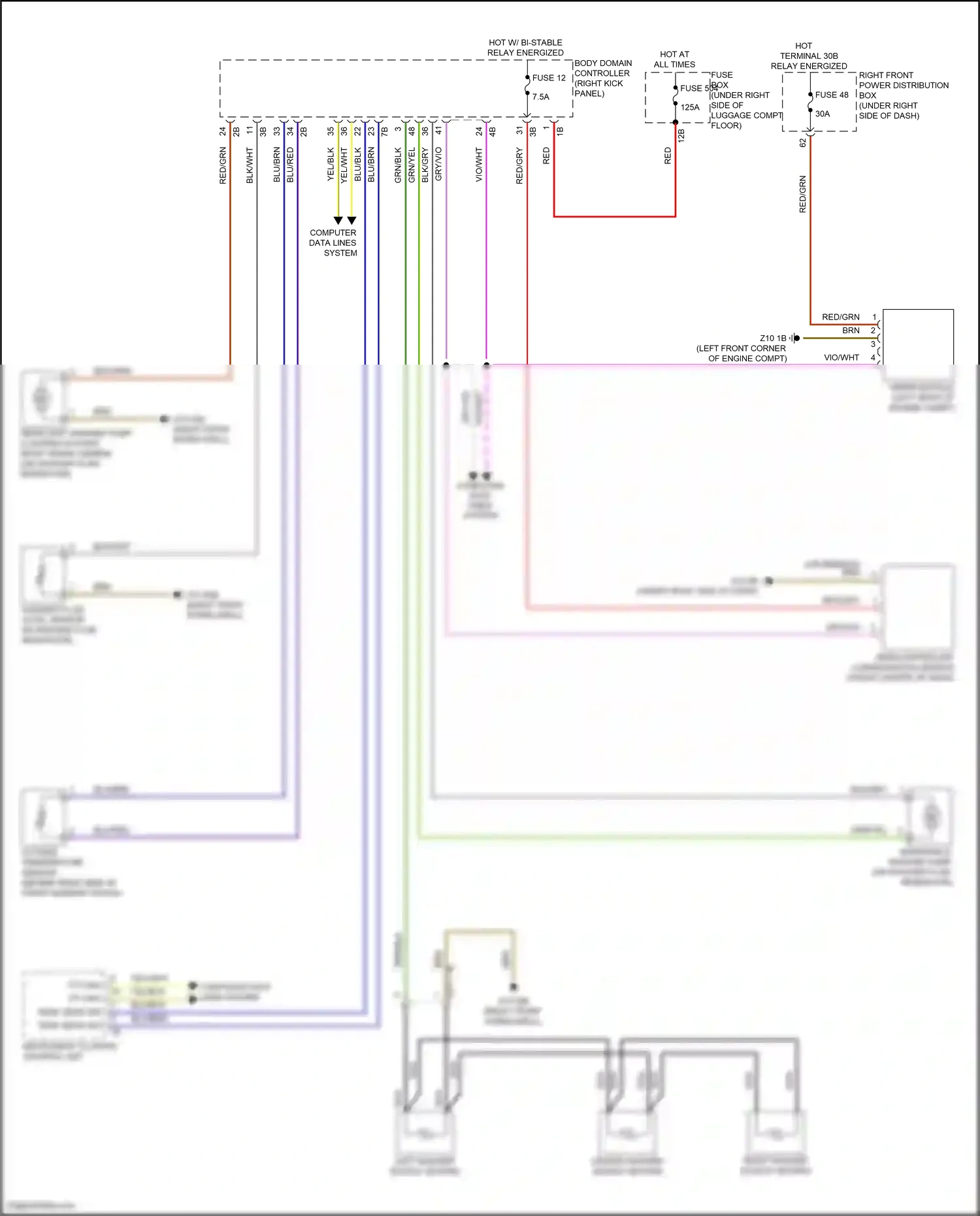 Wiring diagram outside temperature sensor for BMW 5 series G30/G31 (2016-2020) (4 of 4)