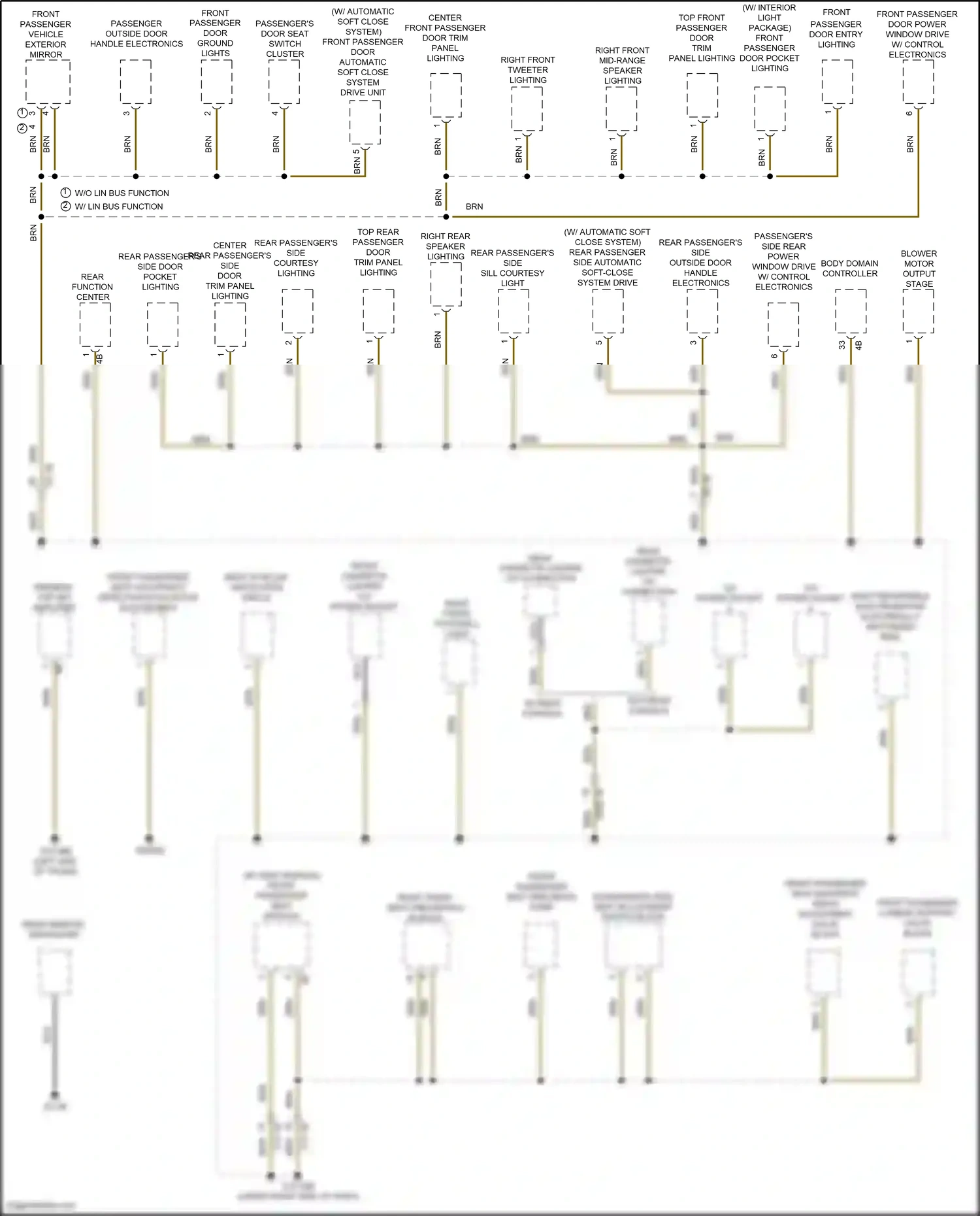 Wiring diagram right front mid- range speaker lighting for BMW 5 series G30/G31 (2016-2020) (2 of 3)