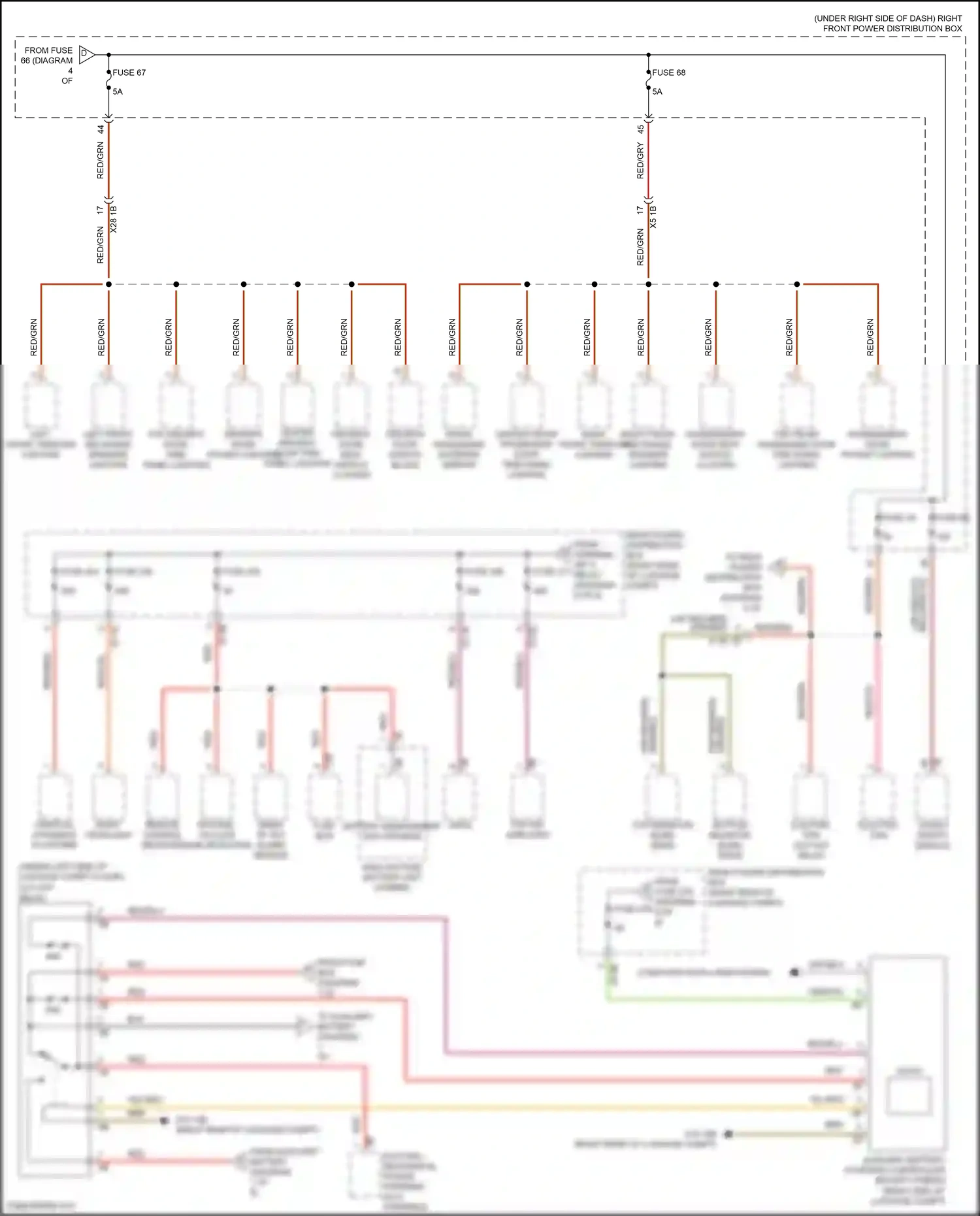 Wiring diagram right front mid- range speaker lighting for BMW 5 series G30/G31 (2016-2020) (3 of 3)