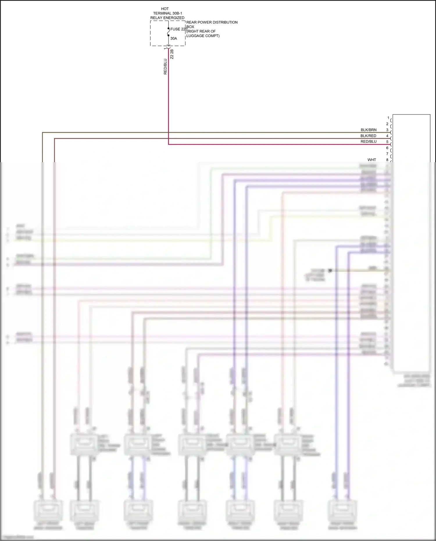 Wiring diagram right front mid-range speaker for BMW 5 series G30/G31 (2016-2020) (3 of 10)