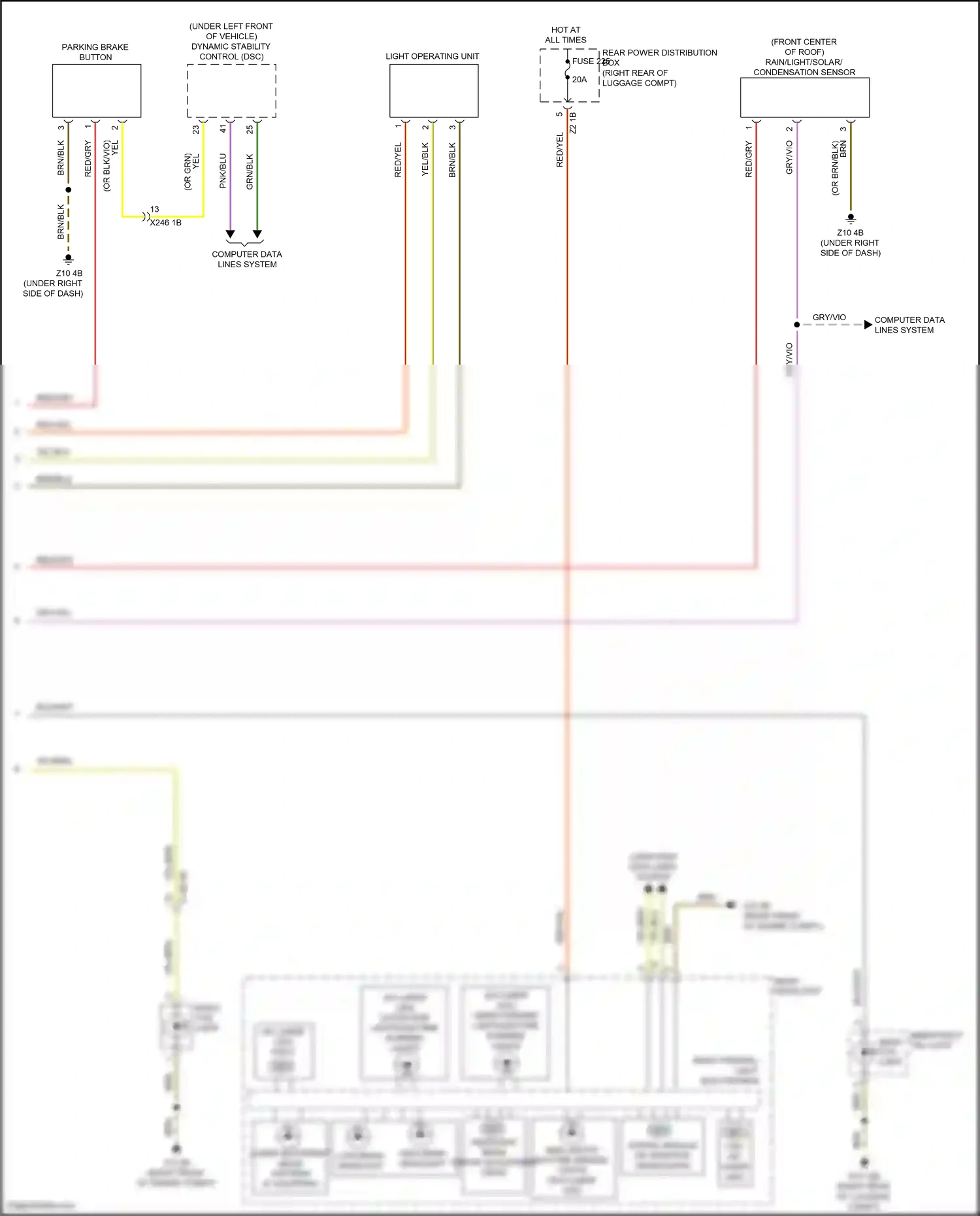 Wiring diagram right frontal light electronics for BMW 5 series G30/G31 (2016-2020) (2 of 2)