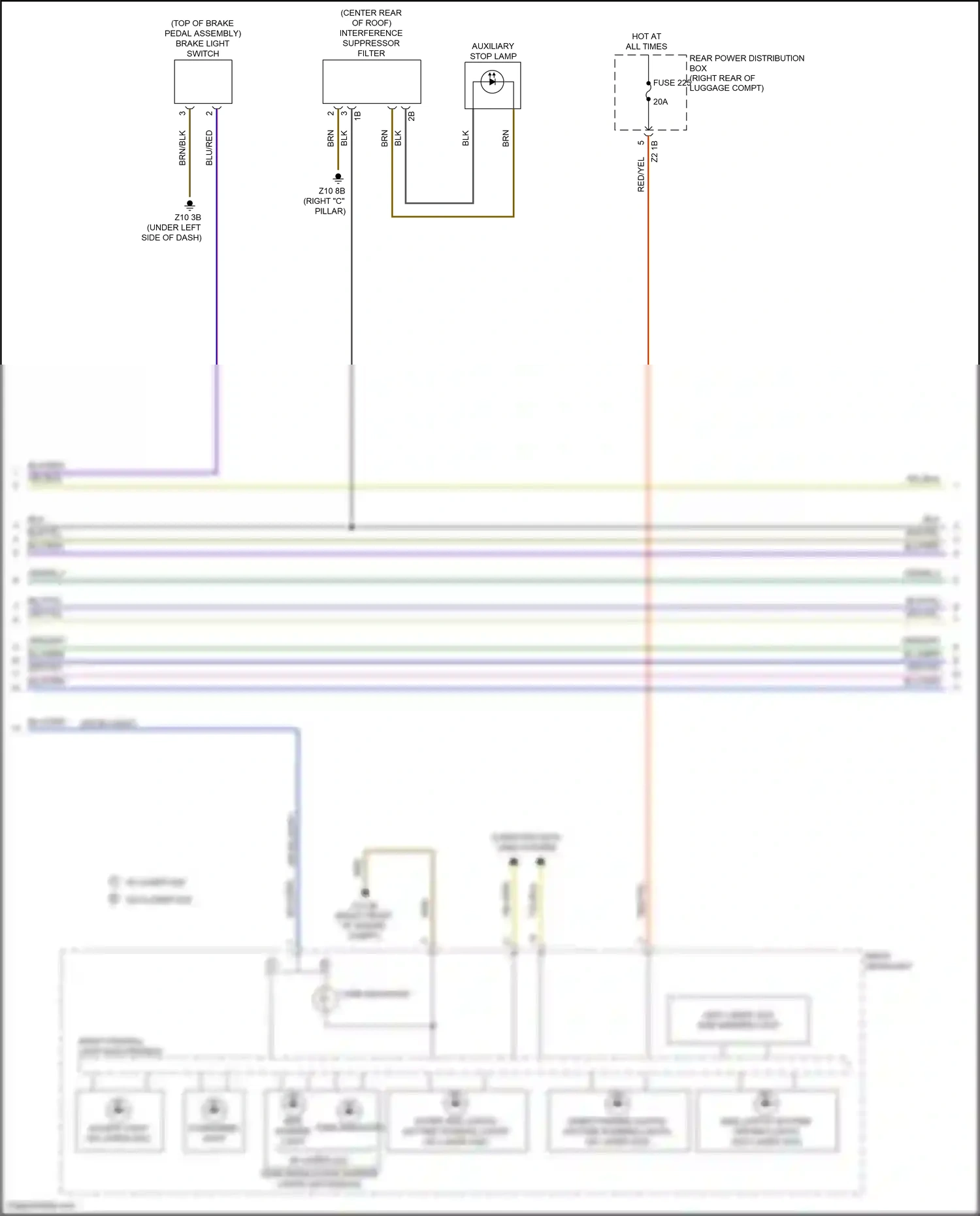 Wiring diagram right frontal light electronics for BMW 5 series G30/G31 (2016-2020) (1 of 2)