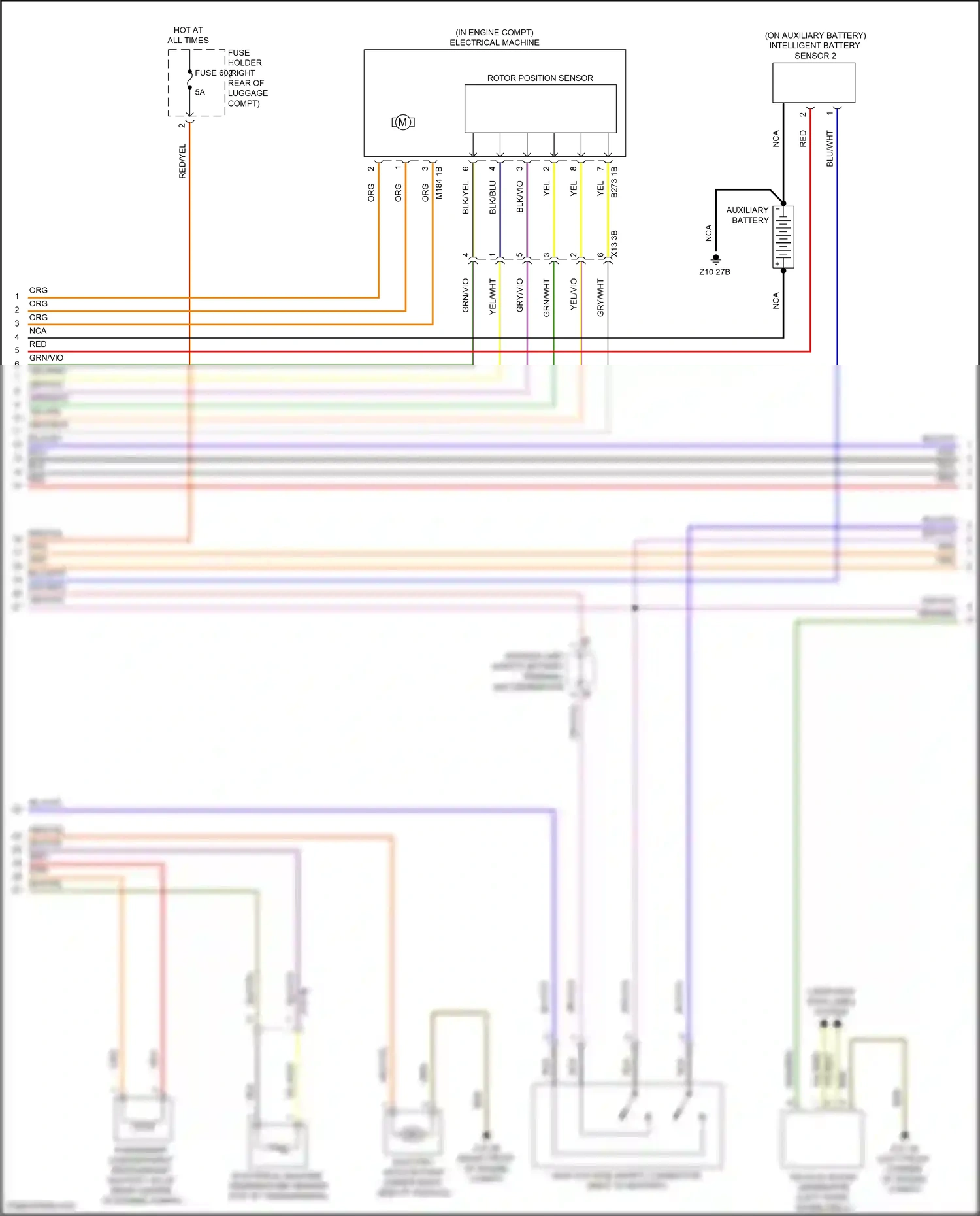 Wiring diagram rotor position sensor for BMW 5 series G30/G31 (2016-2020) (2 of 4)