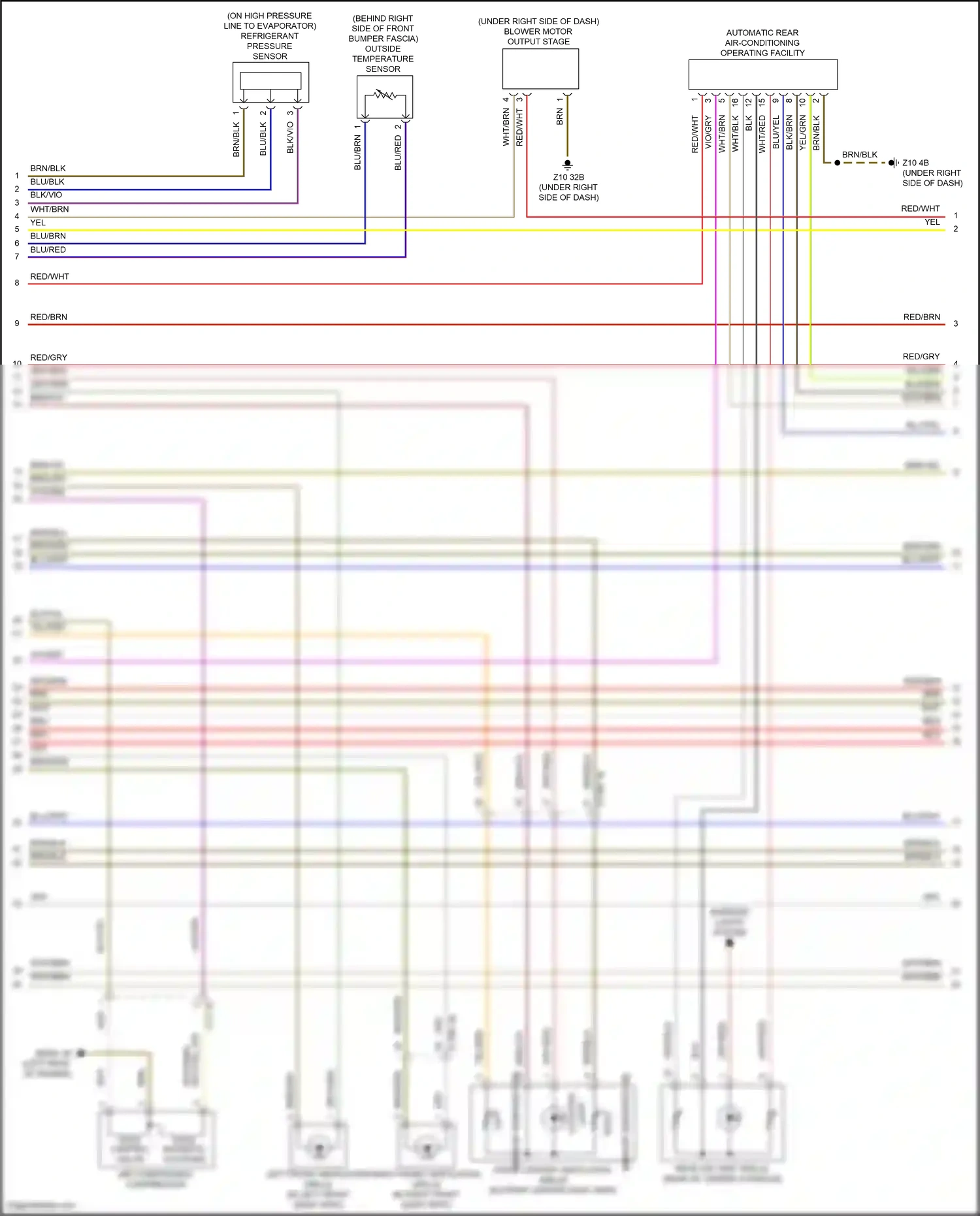 Wiring diagram sensor temperature for BMW 5 series G30/G31 (2016-2020) (2 of 2)