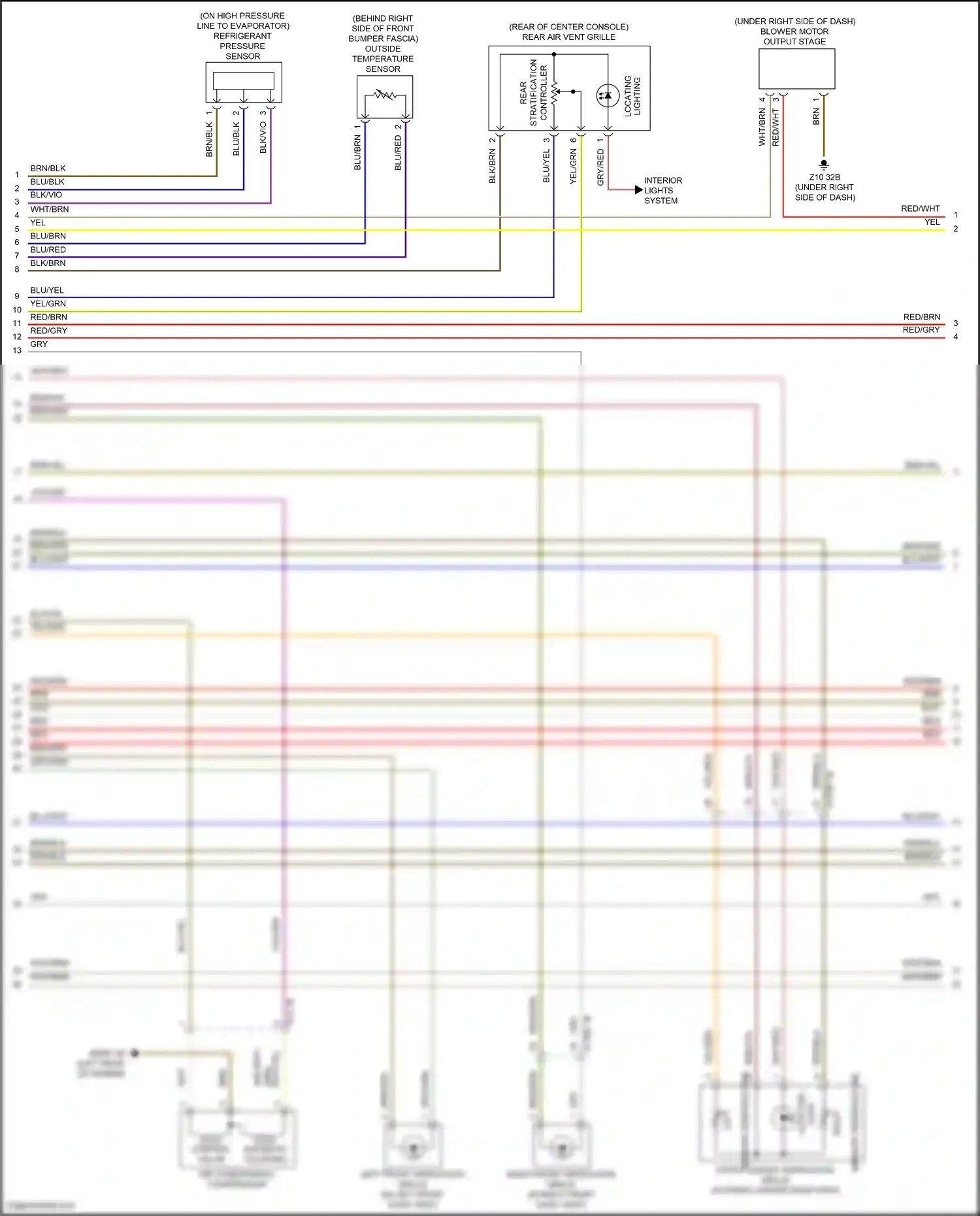Wiring diagram sensor temperature for BMW 5 series G30/G31 (2016-2020) (1 of 2)