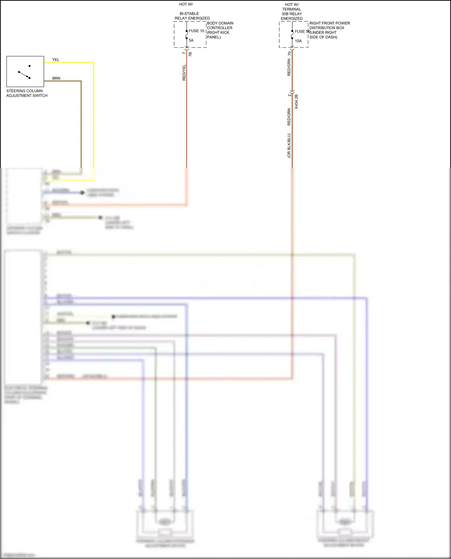 Wiring diagram steering column adjustment switch for BMW 5 series G30/G31 (2016-2020) (1 of 1)