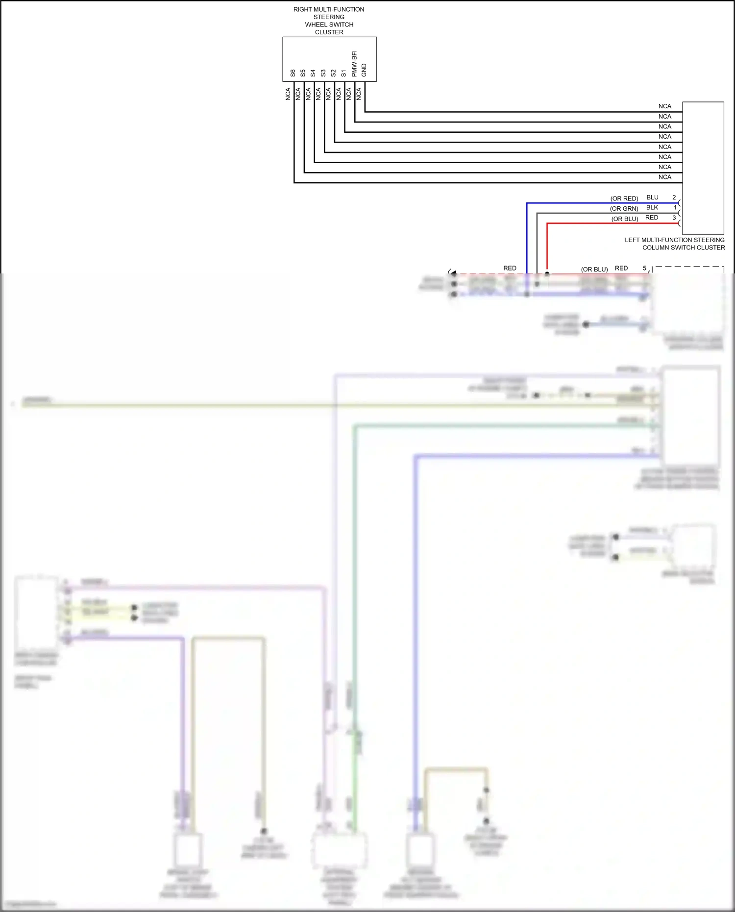 Wiring diagram steering column switch cluster for BMW 5 series G30/G31 (2016-2020) (2 of 15)
