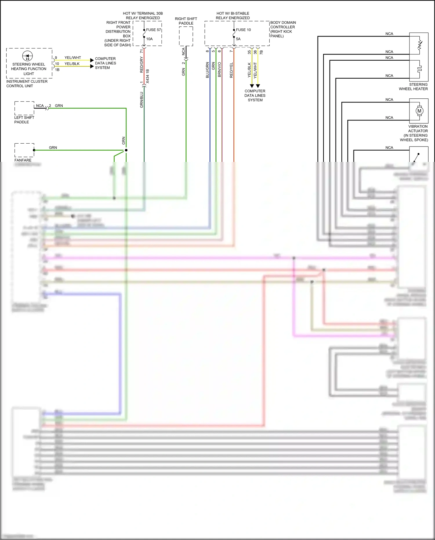Wiring diagram steering wheel heating function light for BMW 5 series G30/G31 (2016-2020) (1 of 1)