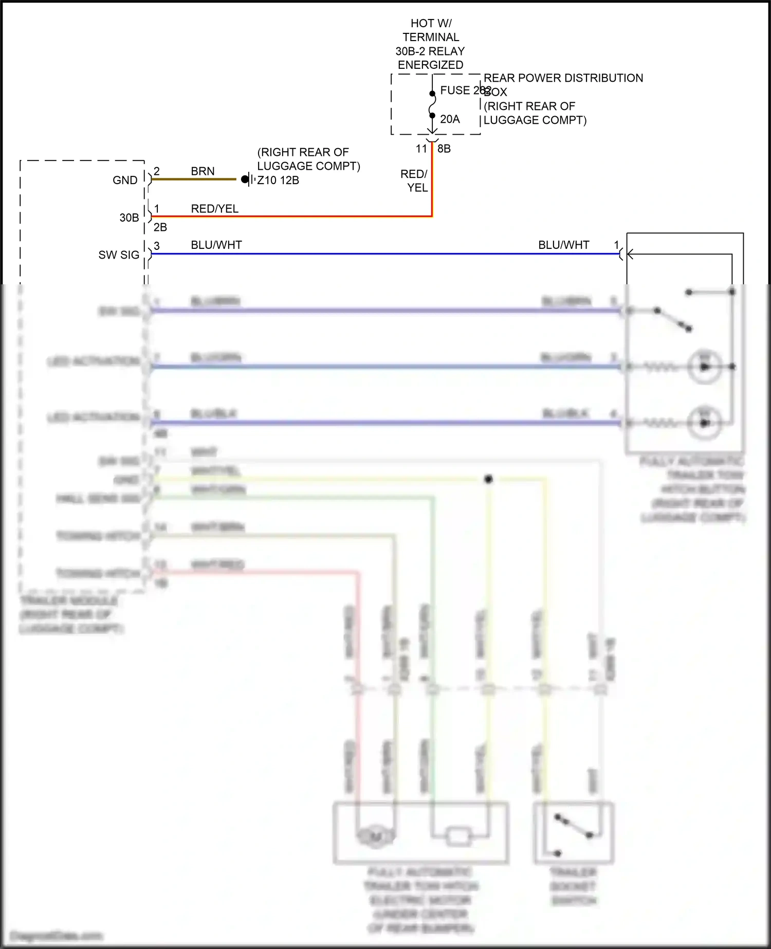 Wiring diagram trailer module for BMW 5 series G30/G31 (2016-2020) (1 of 6)