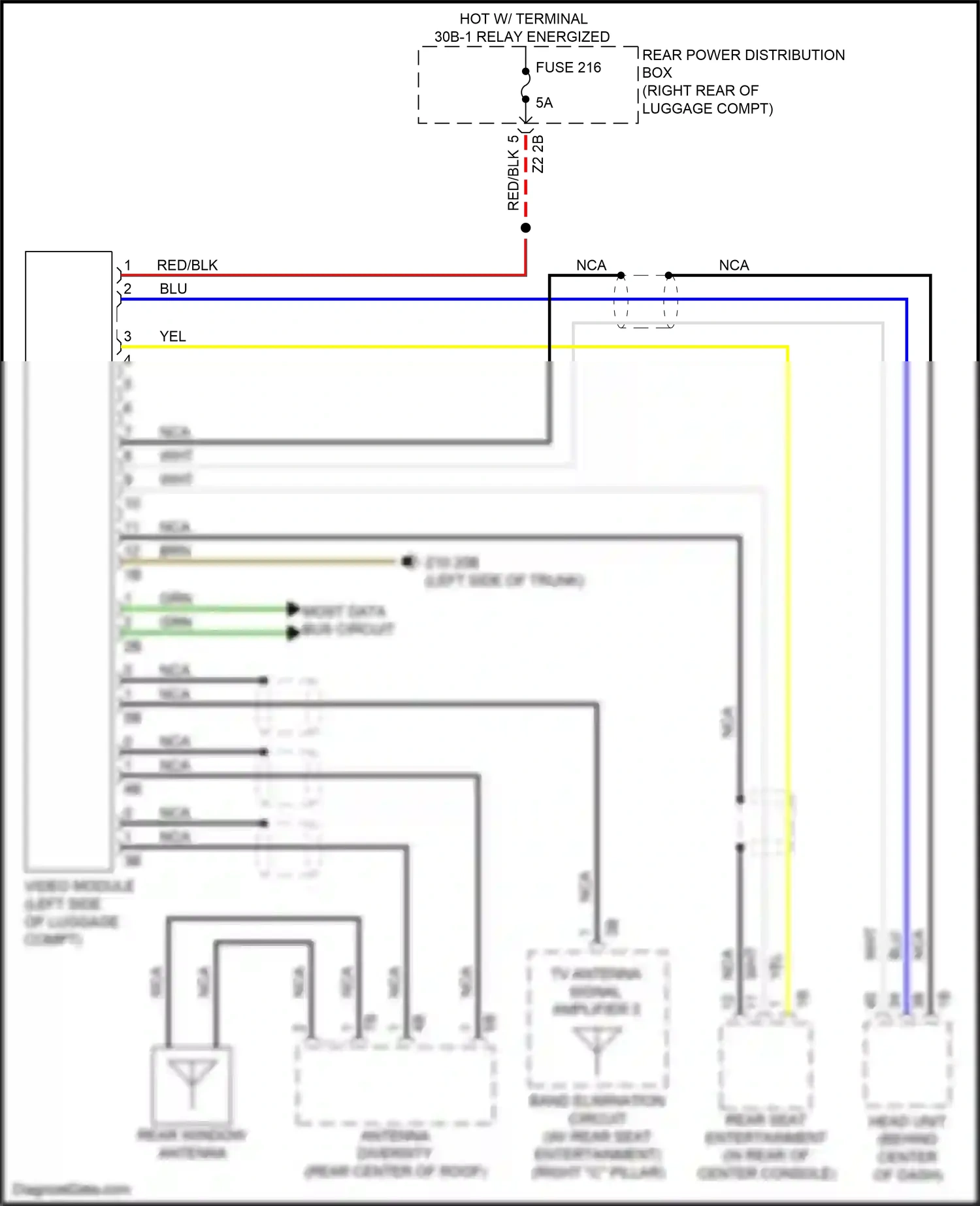 Wiring diagram video module for BMW 5 series G30/G31 (2016-2020) (5 of 5)