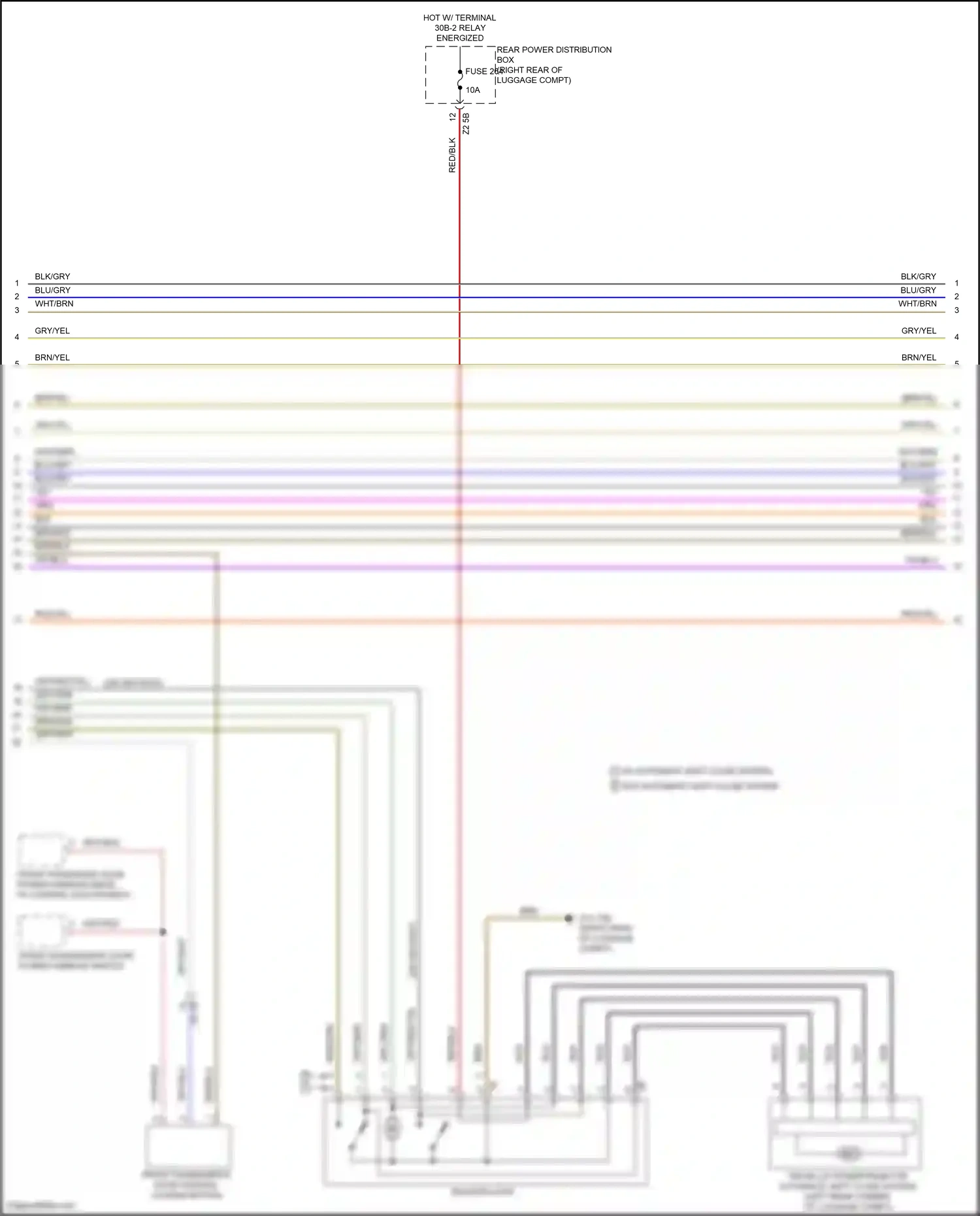 Wiring diagram w/ automatic soft close system w/o automatic soft close system for BMW 5 series G30/G31 (2016-2020) (1 of 6)
