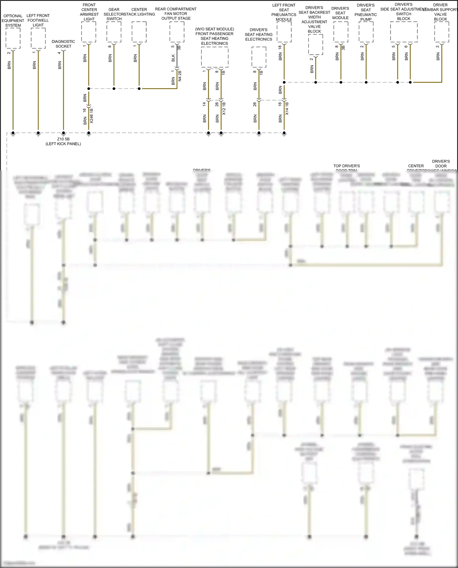 Wiring diagram w/ automatic soft close system for BMW 5 series G30/G31 (2016-2020) (3 of 4)