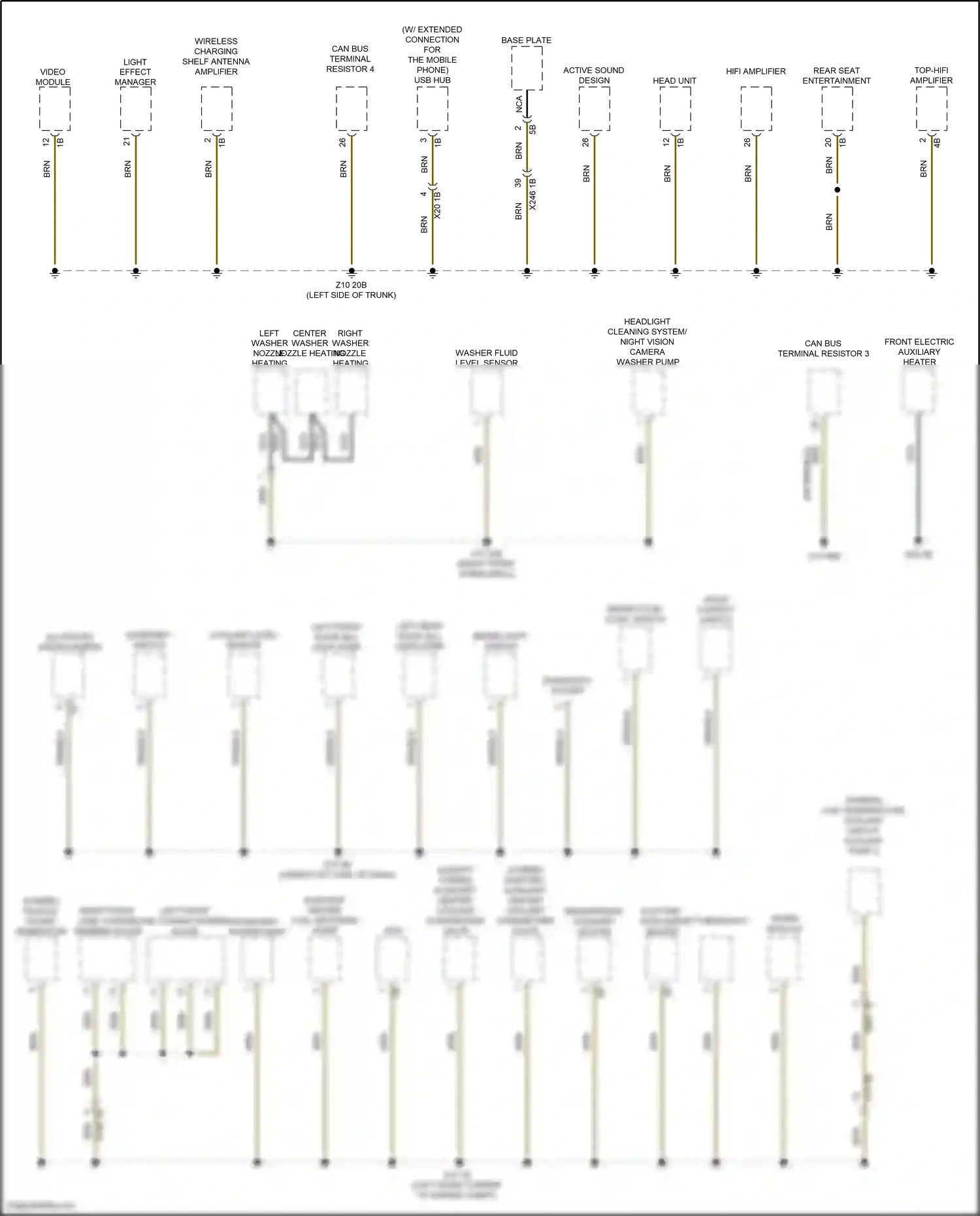 Wiring diagram wiper module for BMW 5 series G30/G31 (2016-2020) (1 of 4)