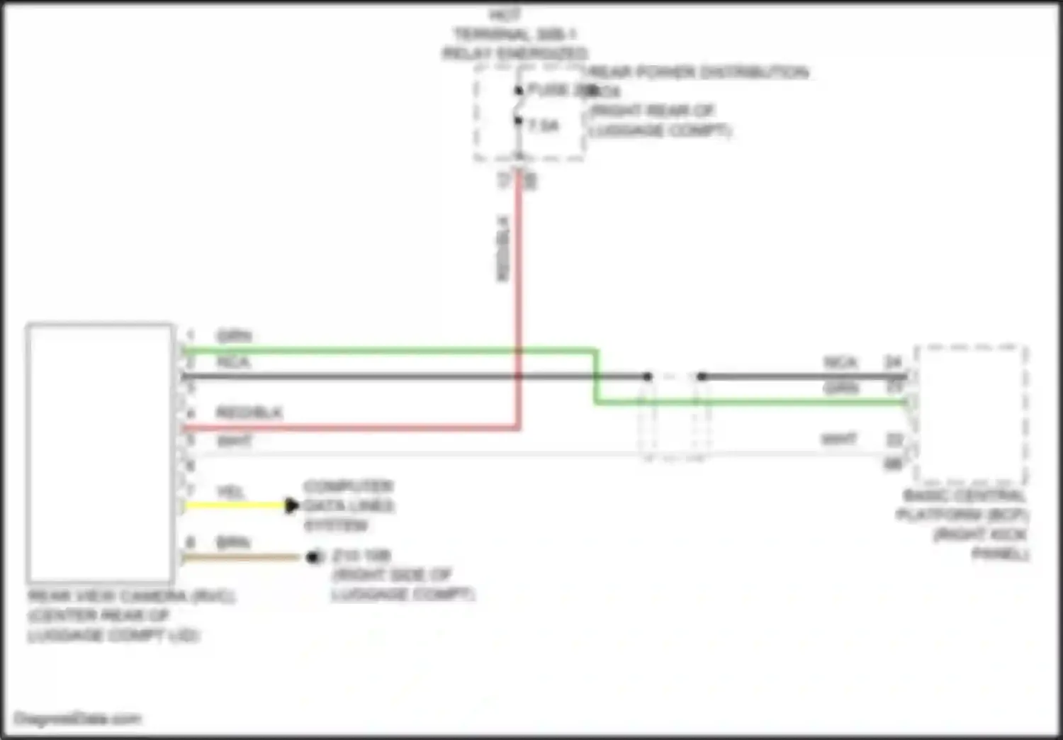 5 series BMW G60 (2023-2024): Rear camera circuit