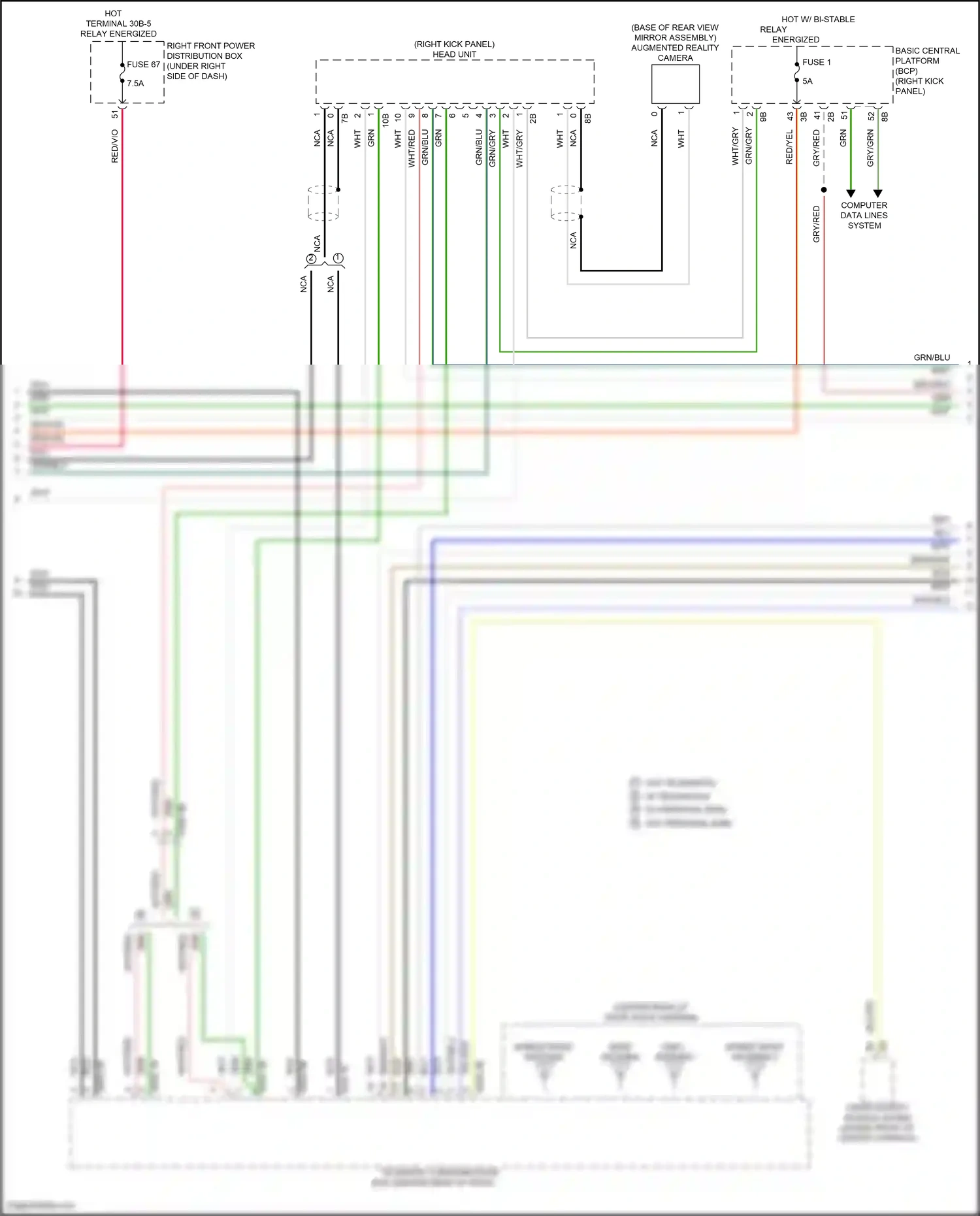 Wiring diagram augmented reality camera for BMW 5 series G60 (2023-2024) (2 of 6)