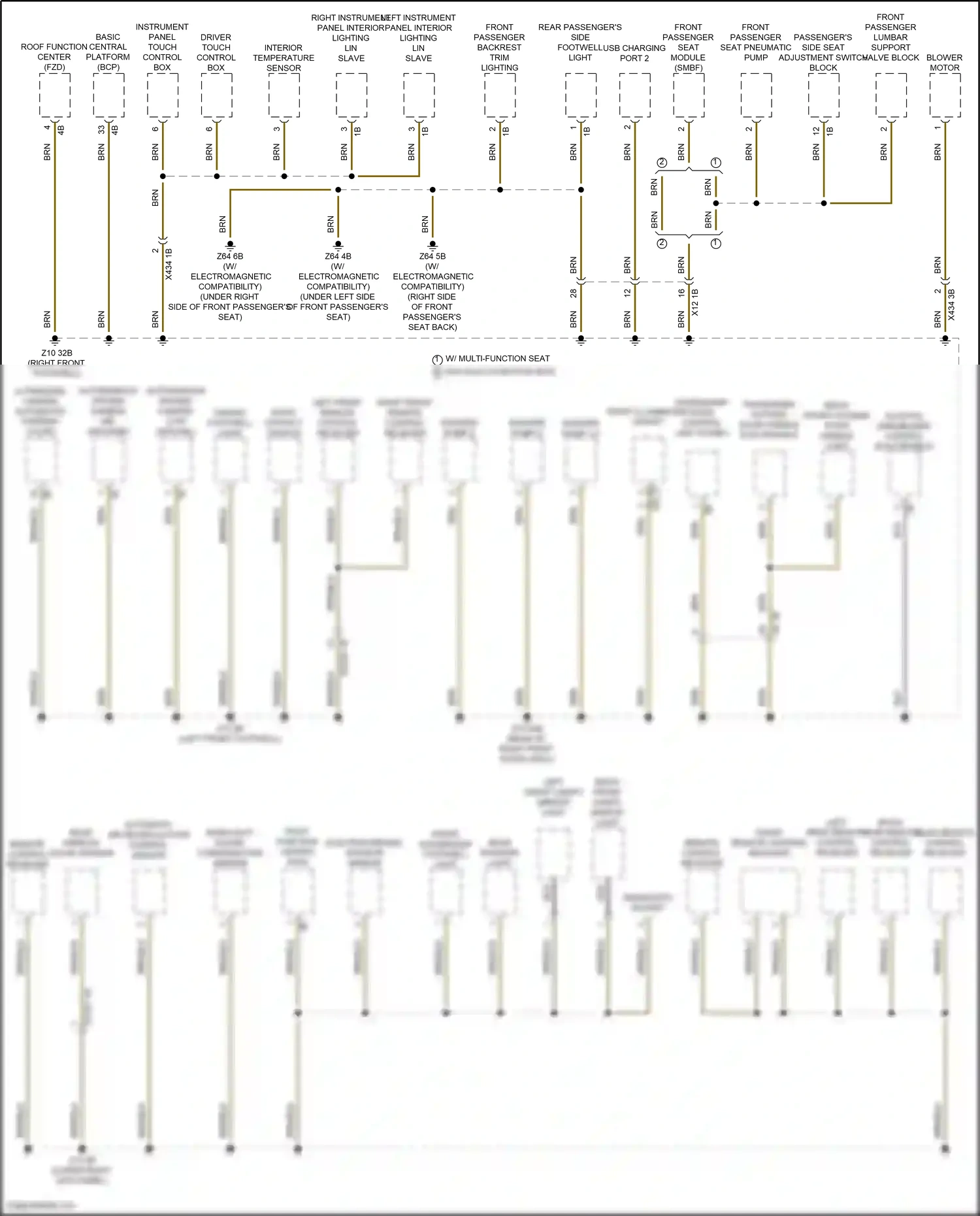 Wiring diagram automatic air recirculation control sensor for BMW 5 series G60 (2023-2024) (2 of 3)