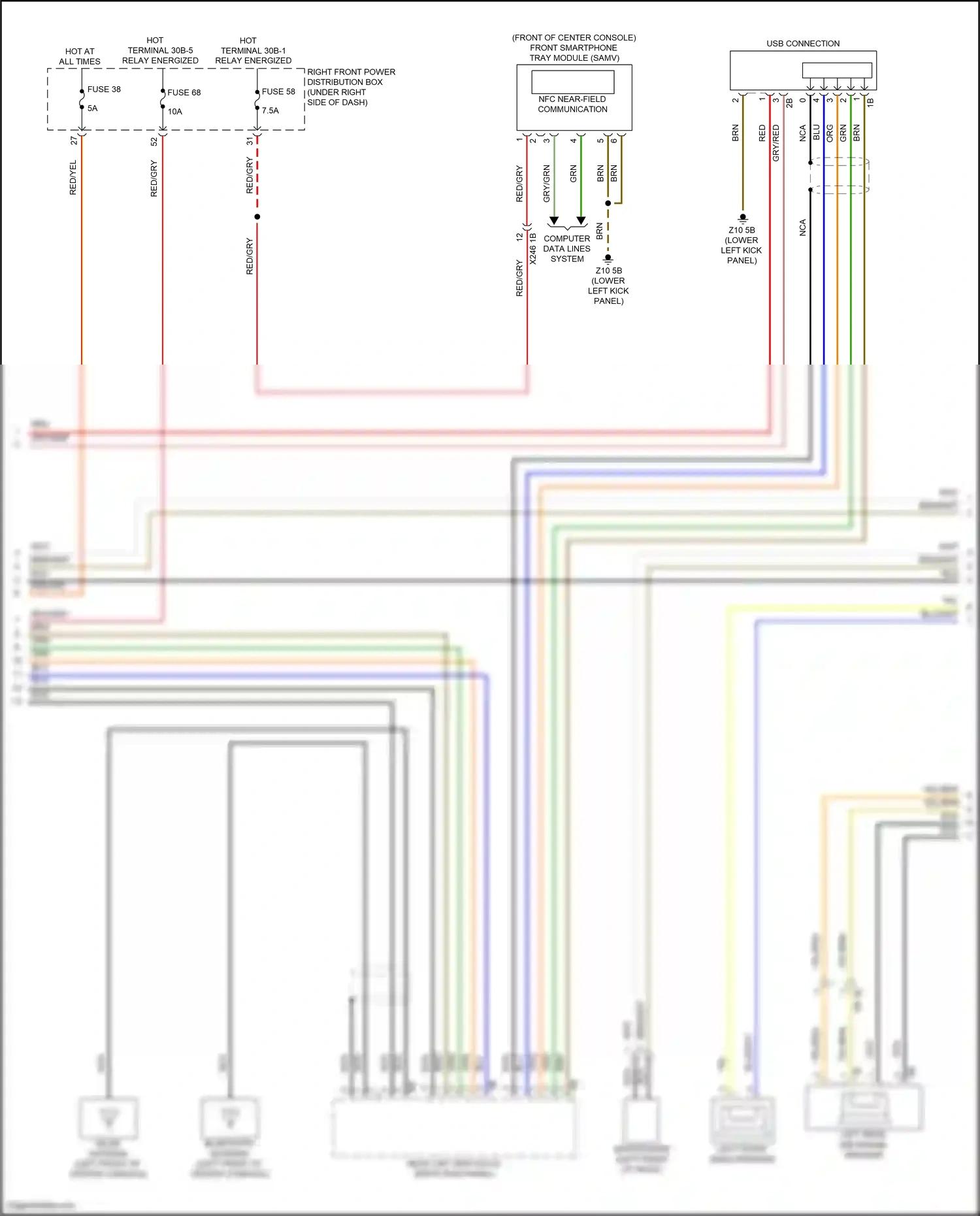 Wiring diagram computer data lines system for BMW 5 series G60 (2023-2024) (30 of 96)