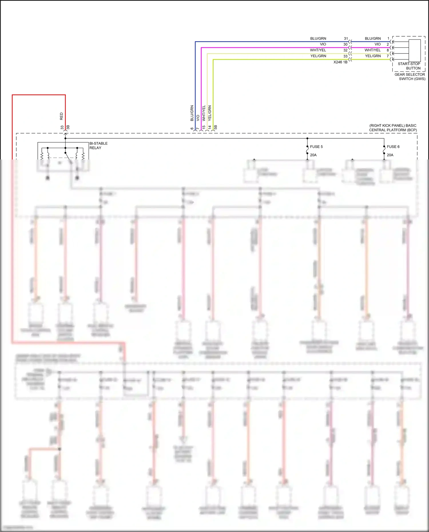 Wiring diagram diagnostic socket for BMW 5 series G60 (2023-2024) (4 of 4)