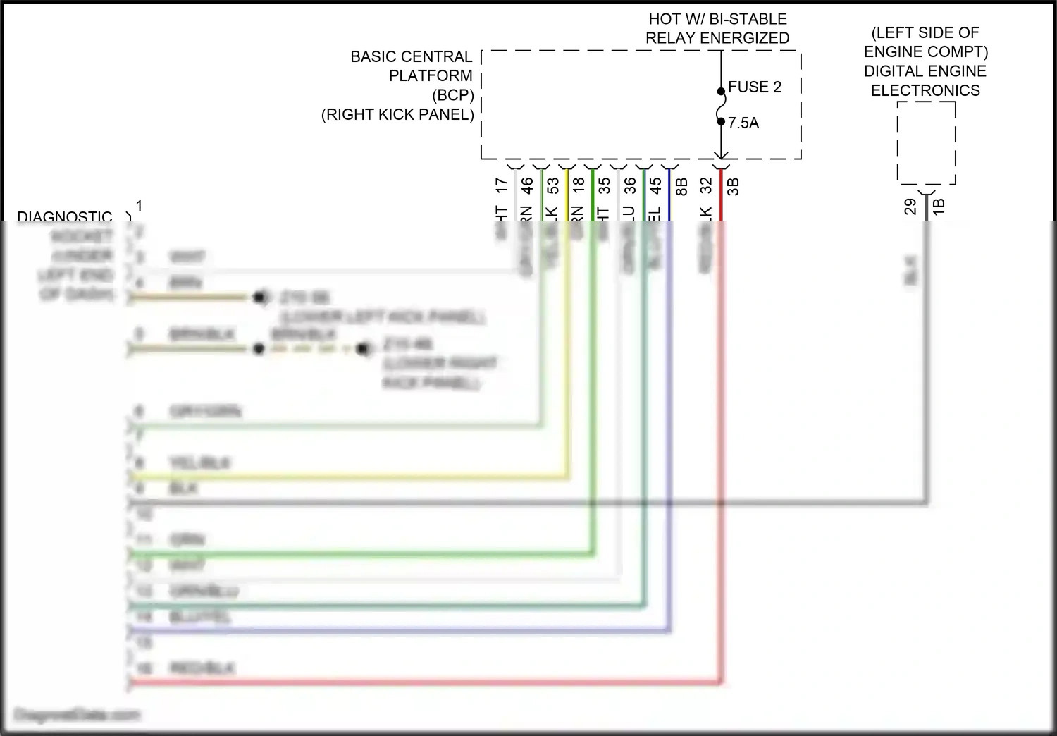Wiring diagram digital engine electronics for BMW 5 series G60 (2023-2024) (5 of 9)