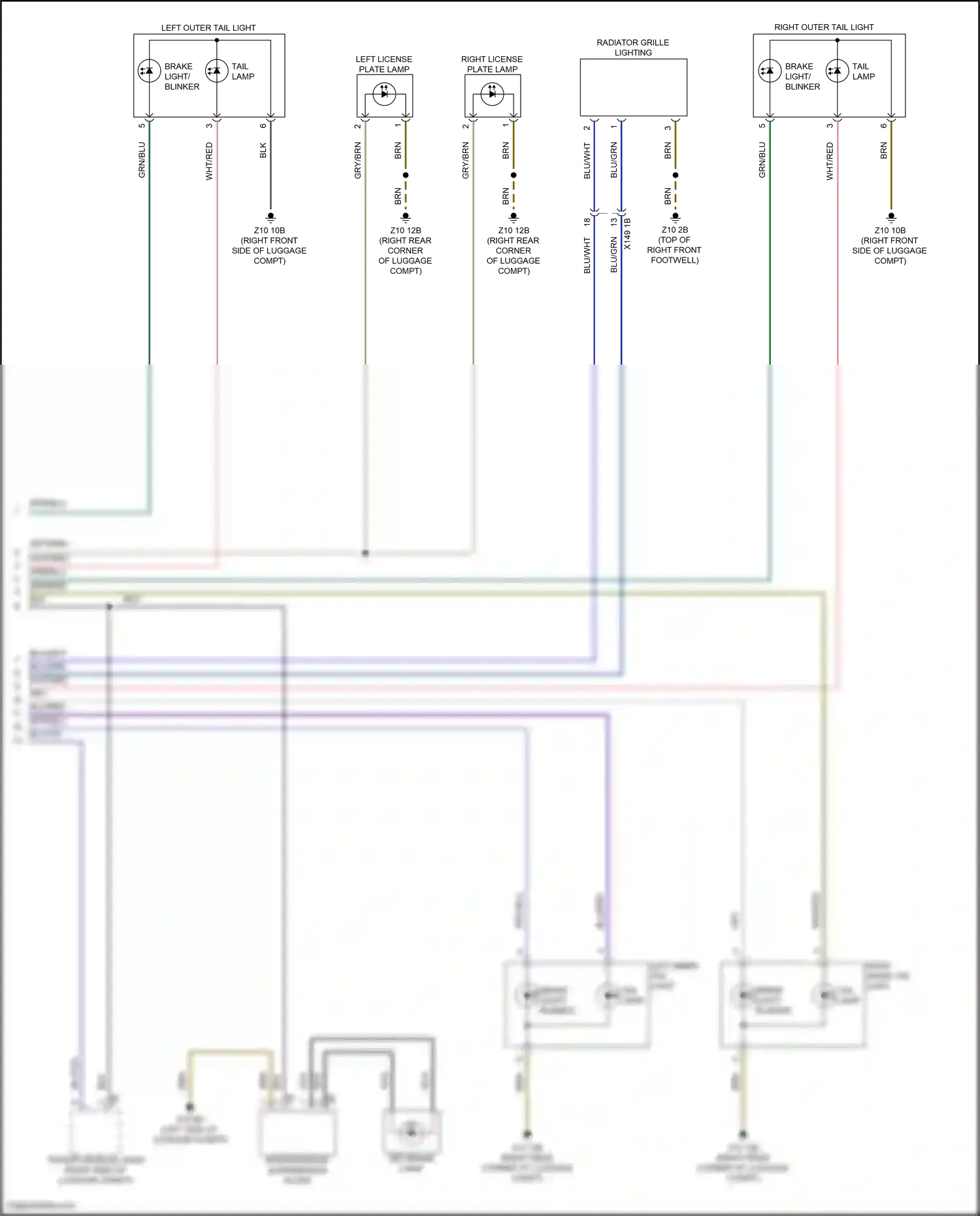 Wiring diagram left outer tail light for BMW 5 series G60 (2023-2024) (1 of 1)
