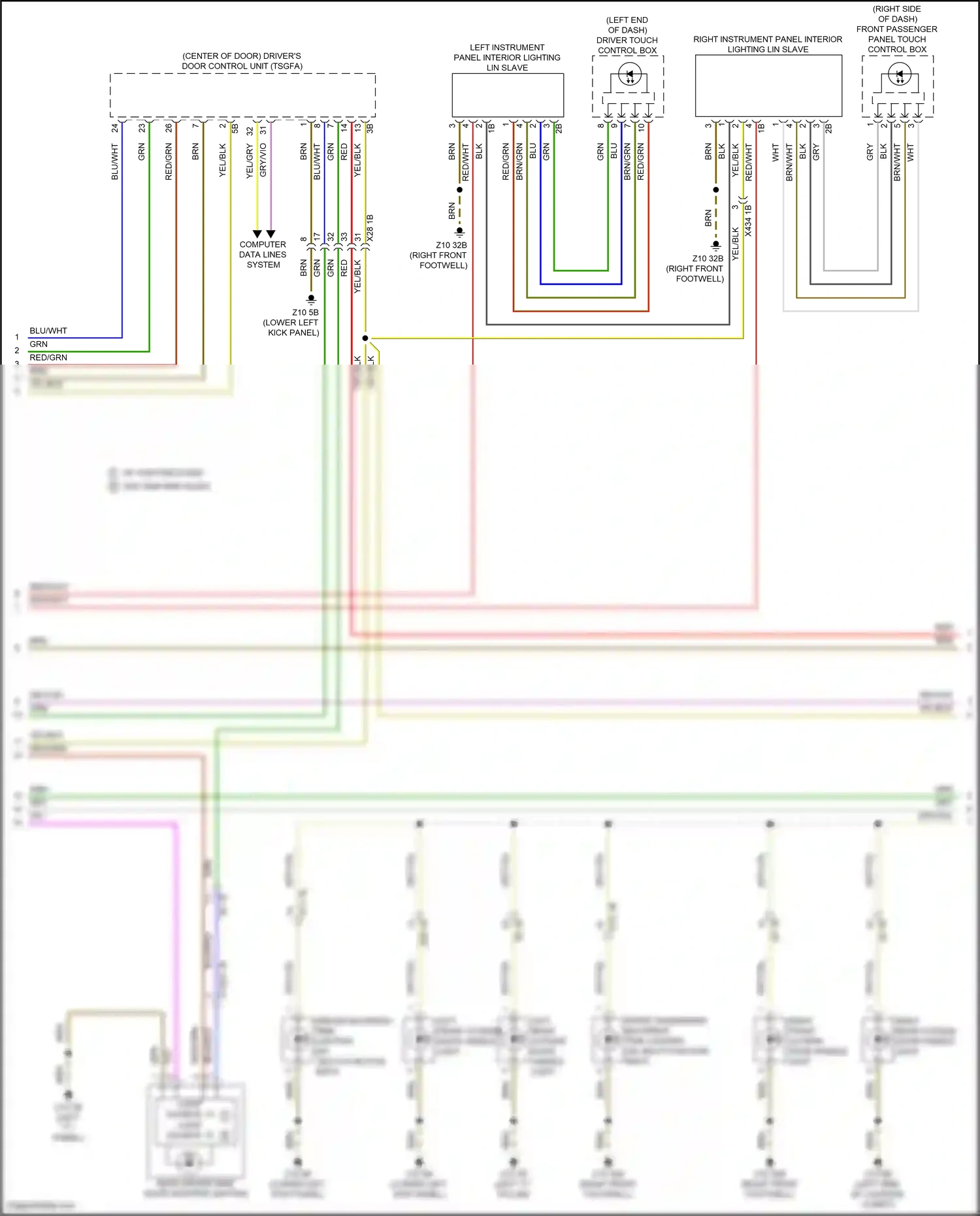 Wiring diagram light source 13 light source 12 for BMW 5 series G60 (2023-2024) (1 of 2)