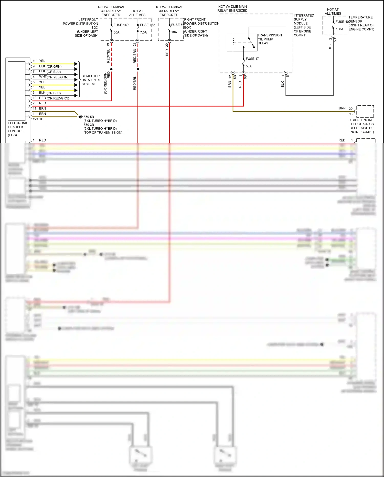 Wiring diagram multi-function steering wheel buttons for BMW 5 series G60 (2023-2024) (1 of 2)
