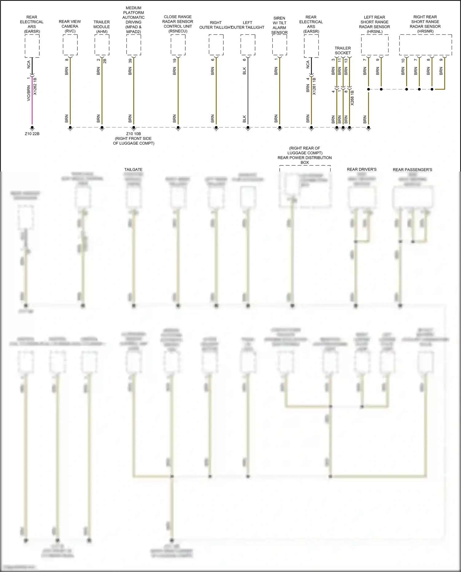 Wiring diagram outer tailgate button for BMW 5 series G60 (2023-2024) (2 of 4)