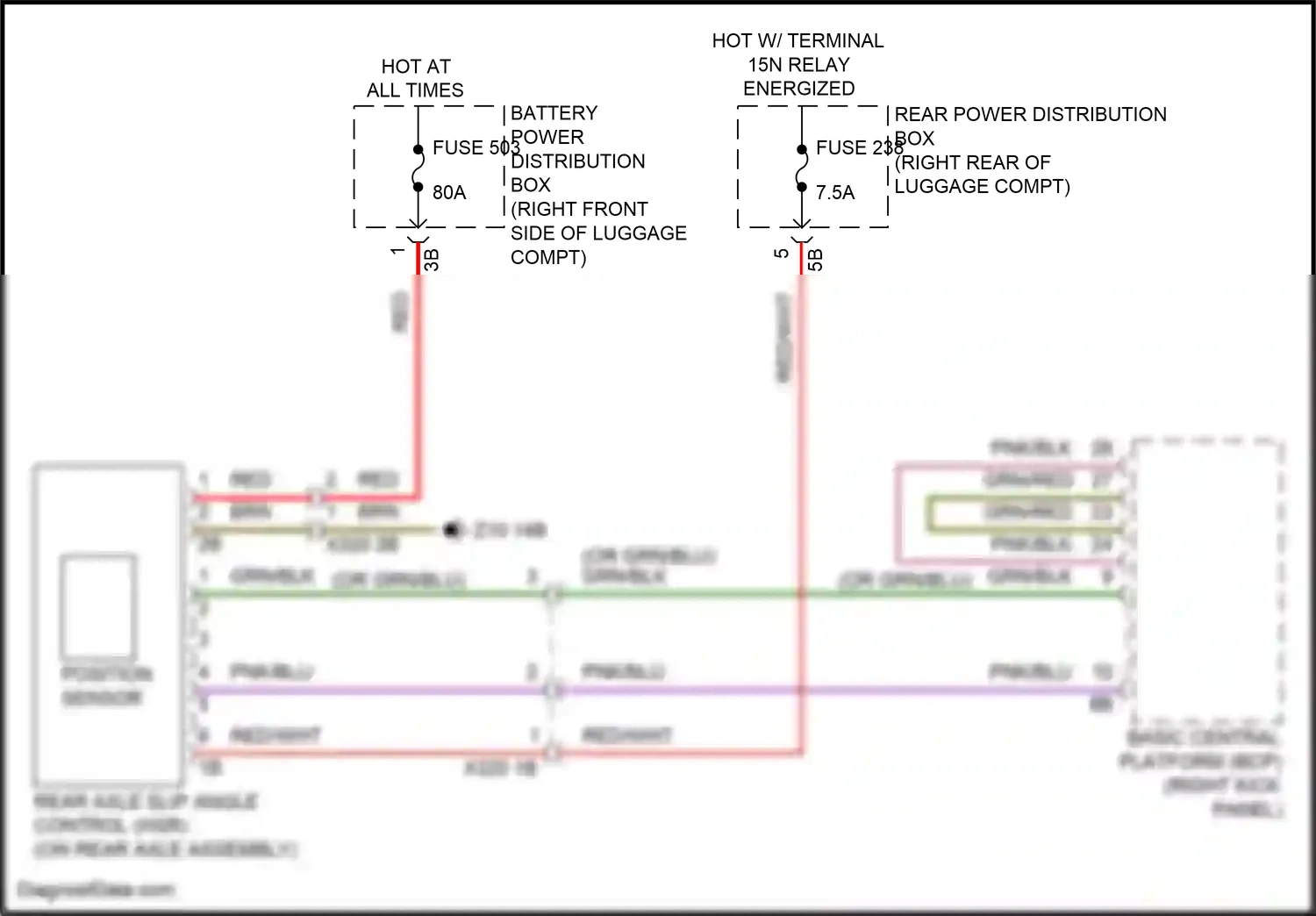 Wiring diagram position sensor for BMW 5 series G60 (2023-2024) (1 of 2)