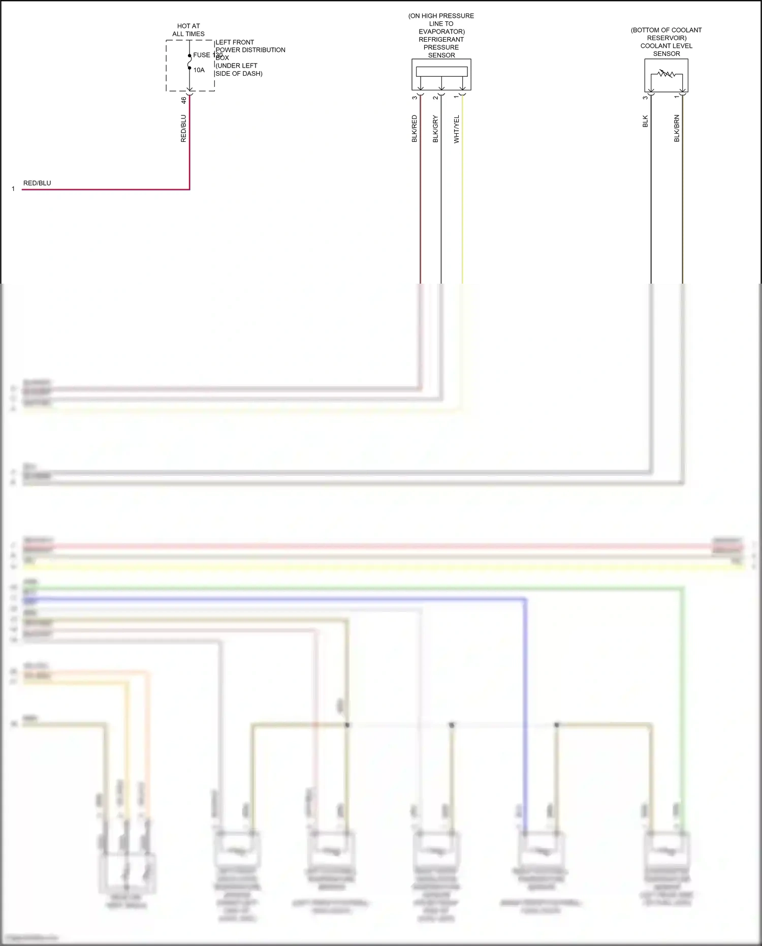 Wiring diagram right front ventilation temperature sensor for BMW 5 series G60 (2023-2024) (1 of 1)