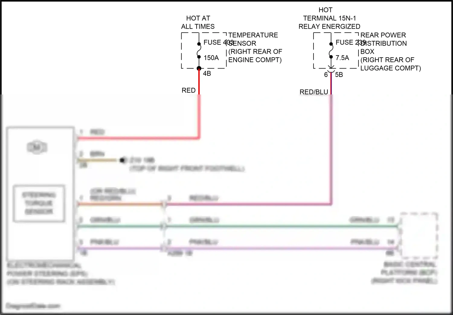 Wiring diagram steering torque sensor for BMW 5 series G60 (2023-2024) (1 of 1)